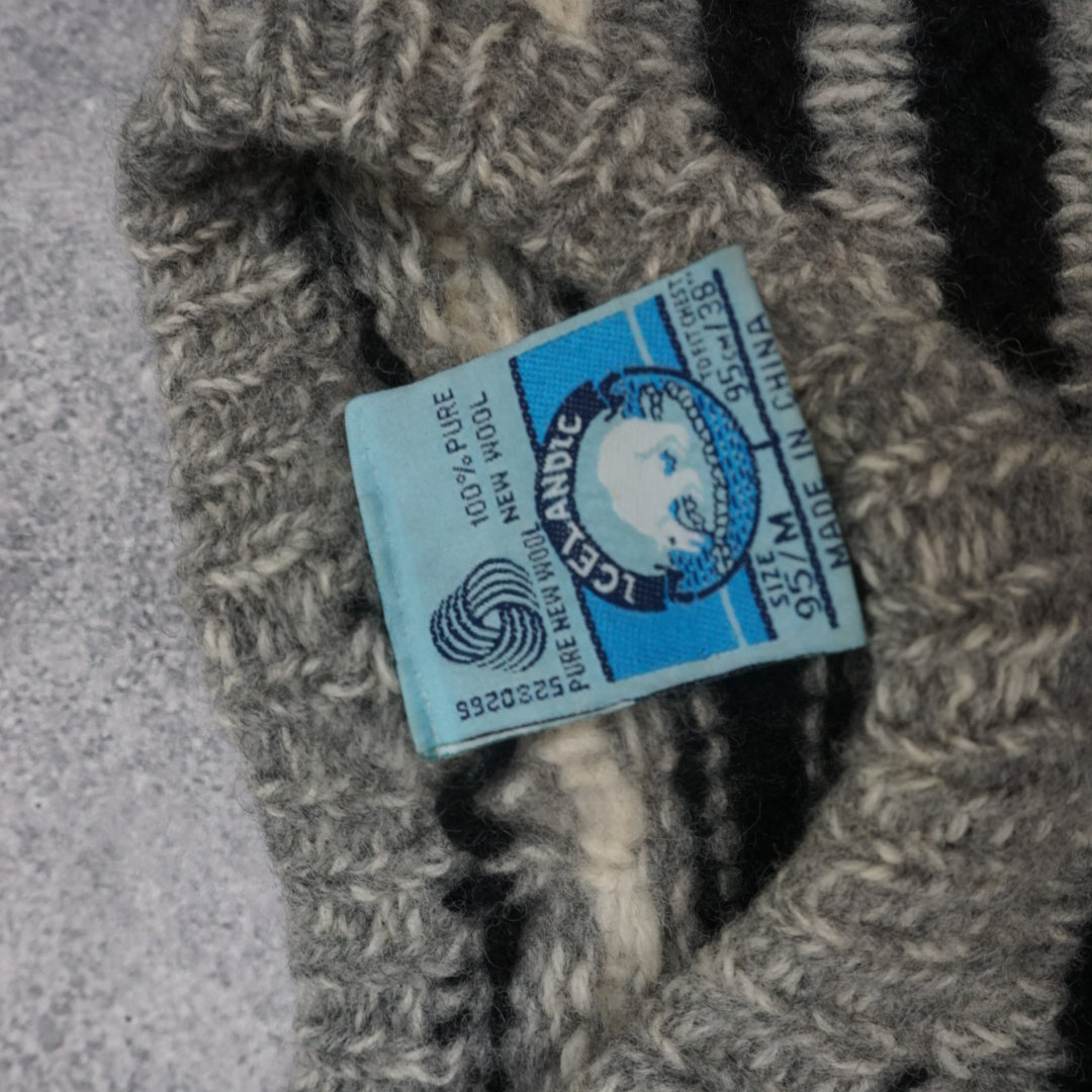 90s Icelandic Striped Wool Crewneck Knit Sweater