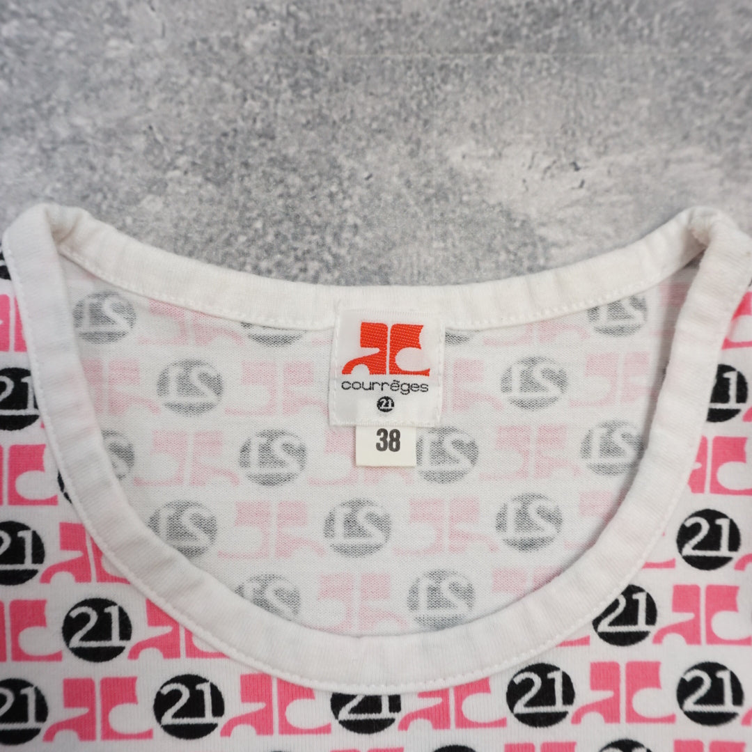Courrèges Monogram Logo Print T-Shirt