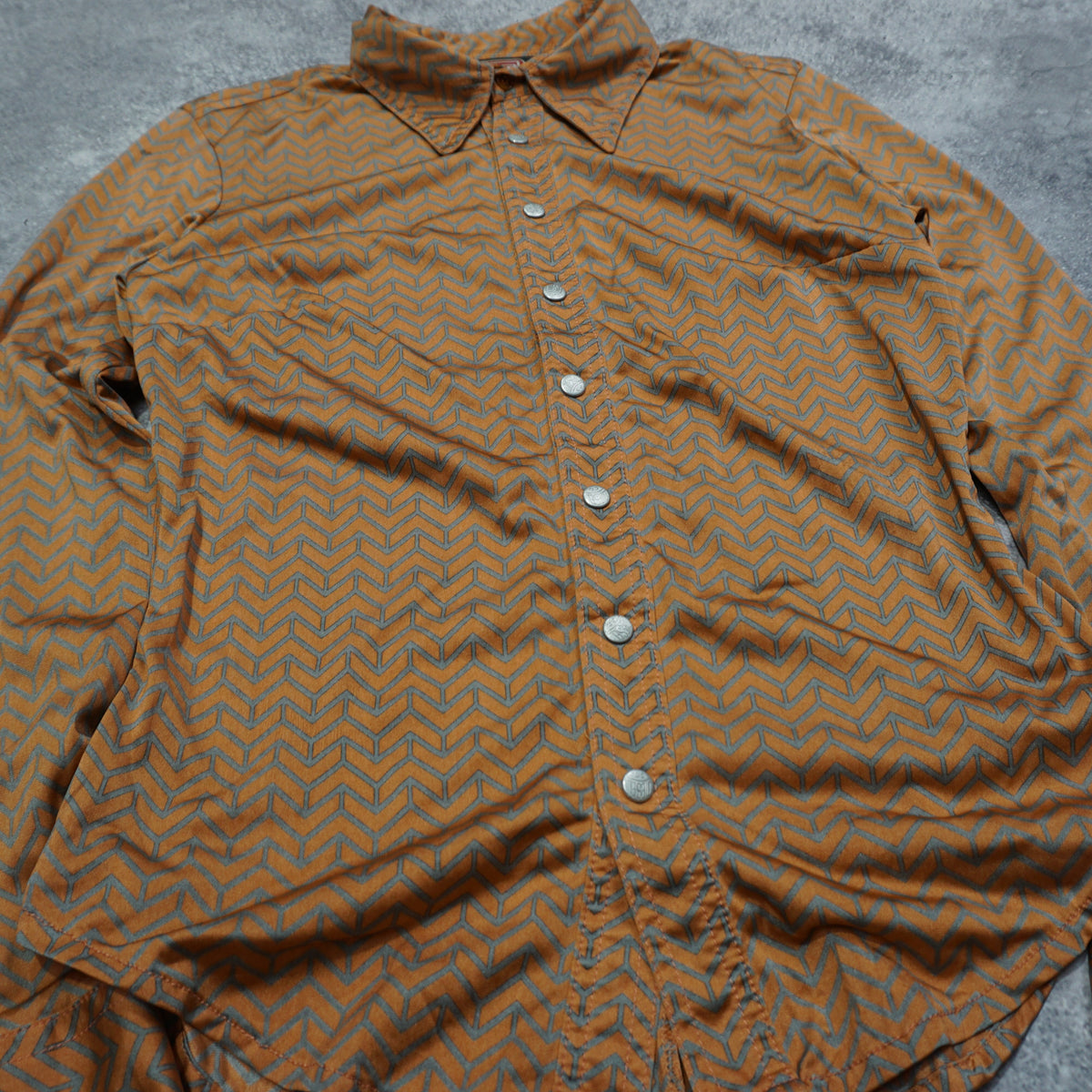 2000s Diesel Chevron Pattern Button Up