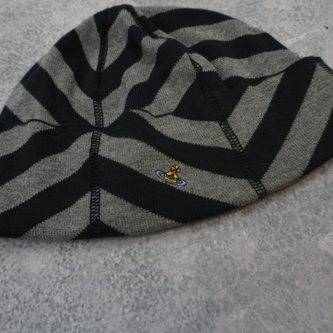 2000s Vivienne Westwood Chevron Stripe Orb Beanie