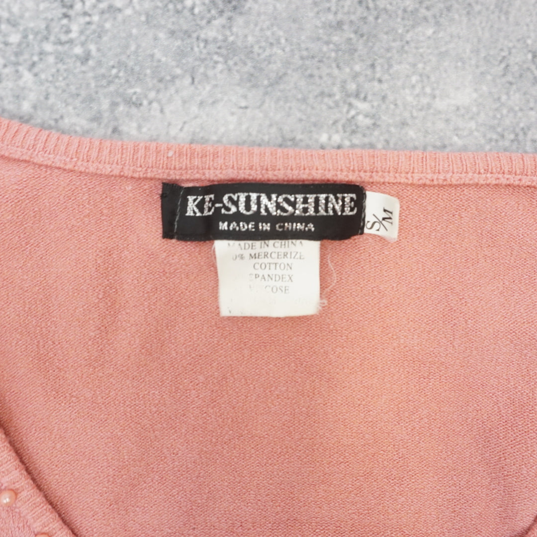 2000s Ke-Sunshine V-Neck Embroidered Top