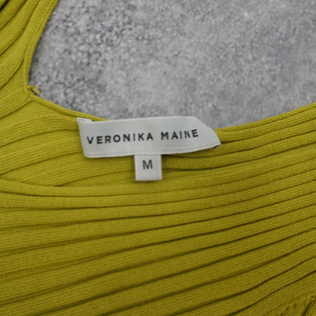 Veronika Maine Ribbed V-Neck Top
