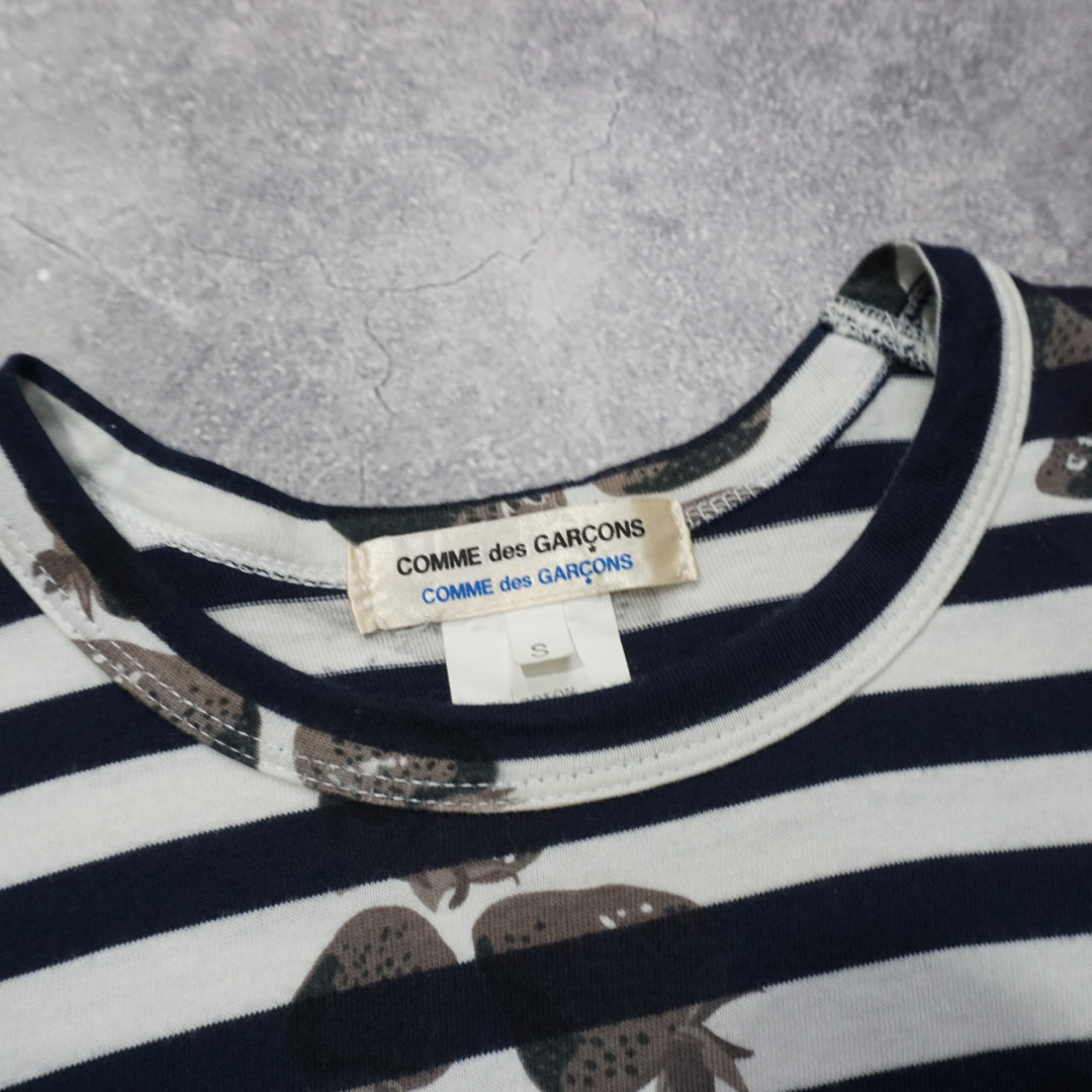 Comme Des Garçons Striped Graphic T-Shirt