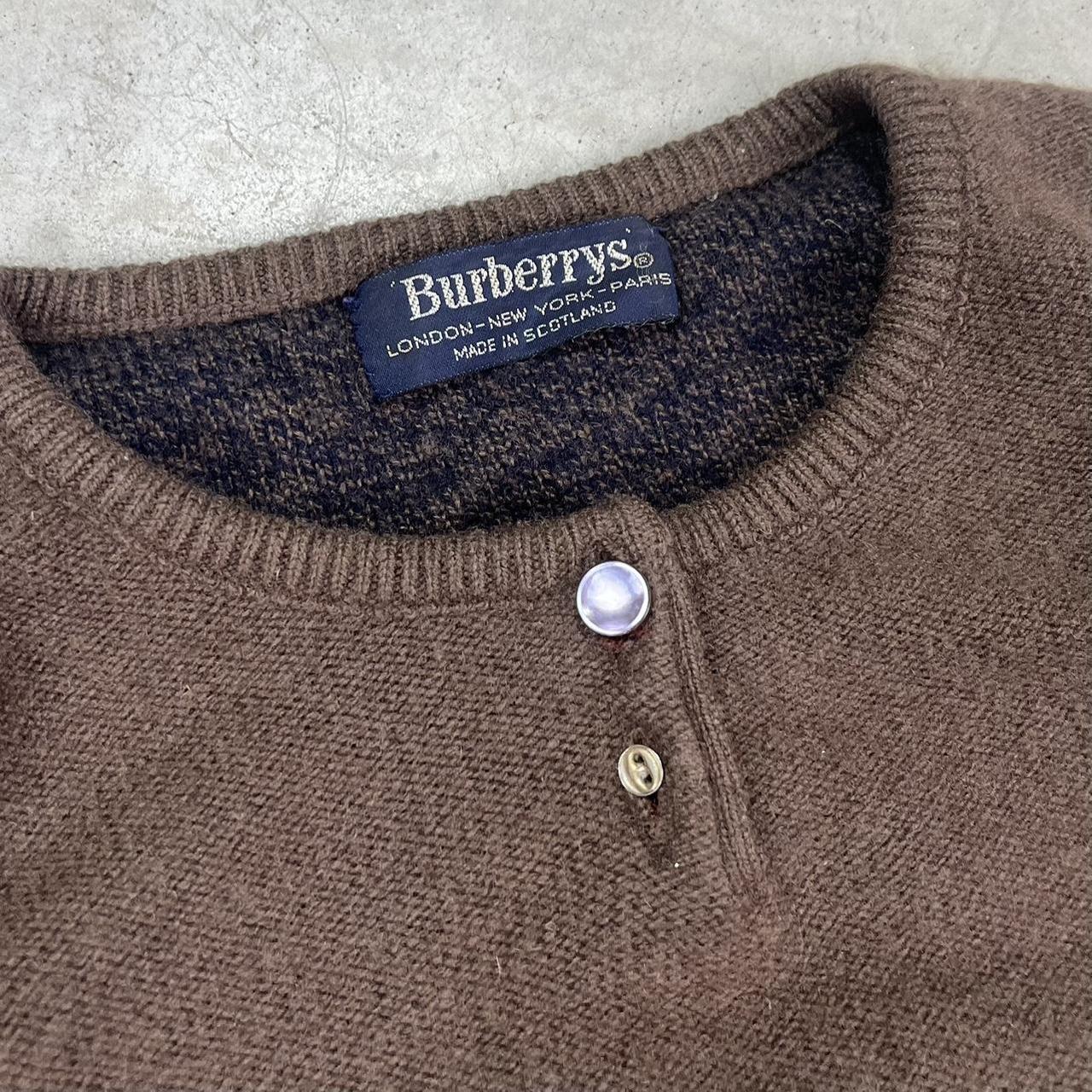 80s Burberry Button Up Sweater Sweater