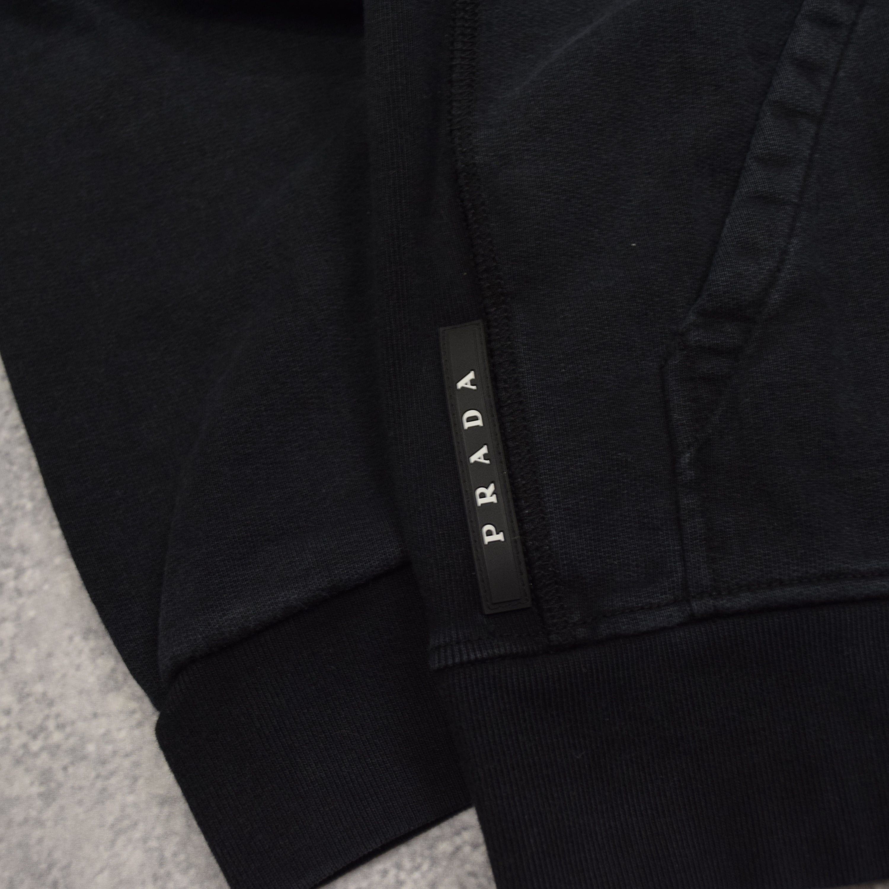 2000s Prada Black Tab Hoodie
