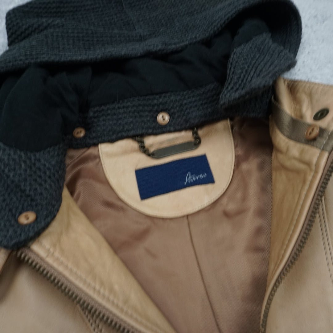 2000s Avirex Hooded Leather Jacket