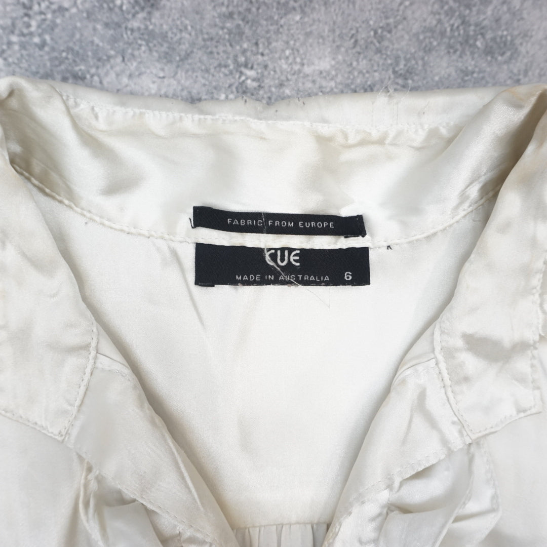 Cue Silk Frill Button Up