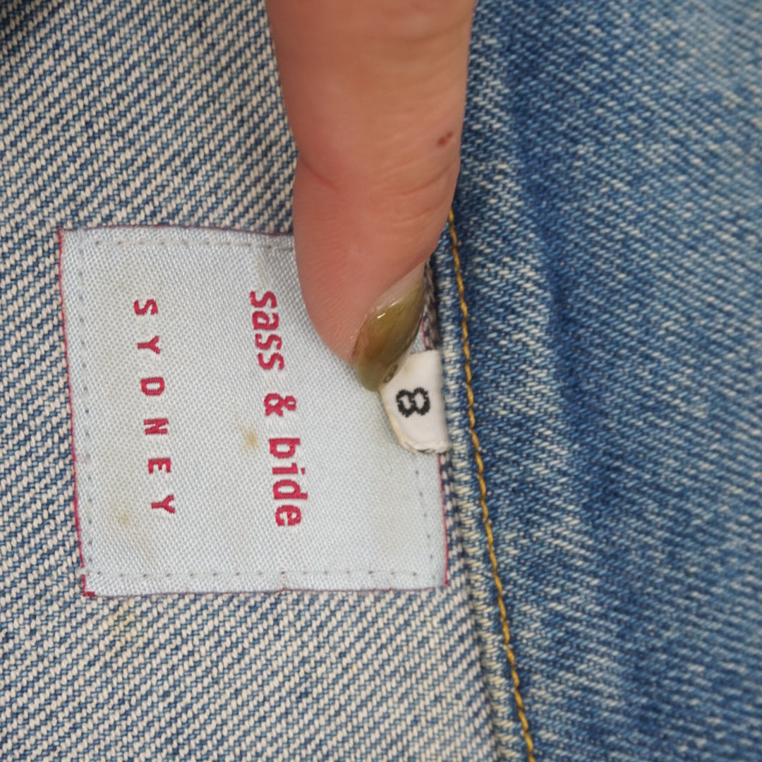 2000s Sass & Bide Fitted Washed Denim Jacket