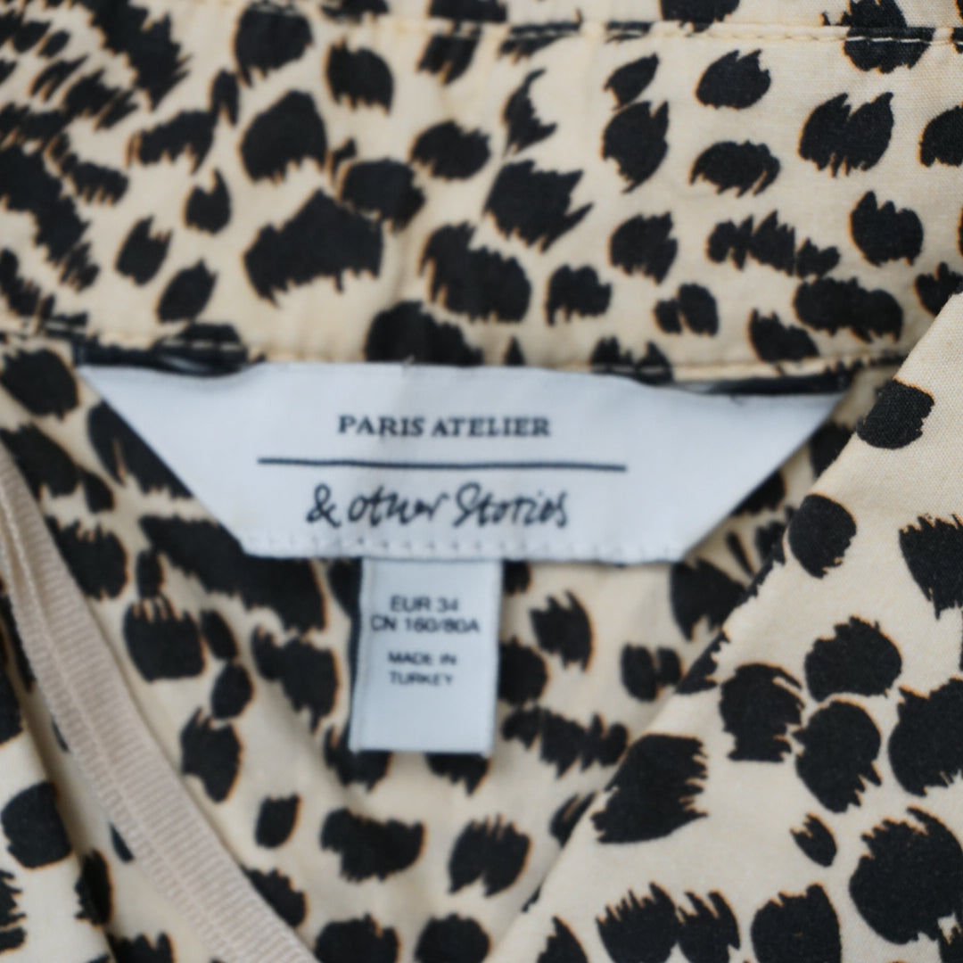 Paris Atelier Leopard Print Wrap Blouse Top