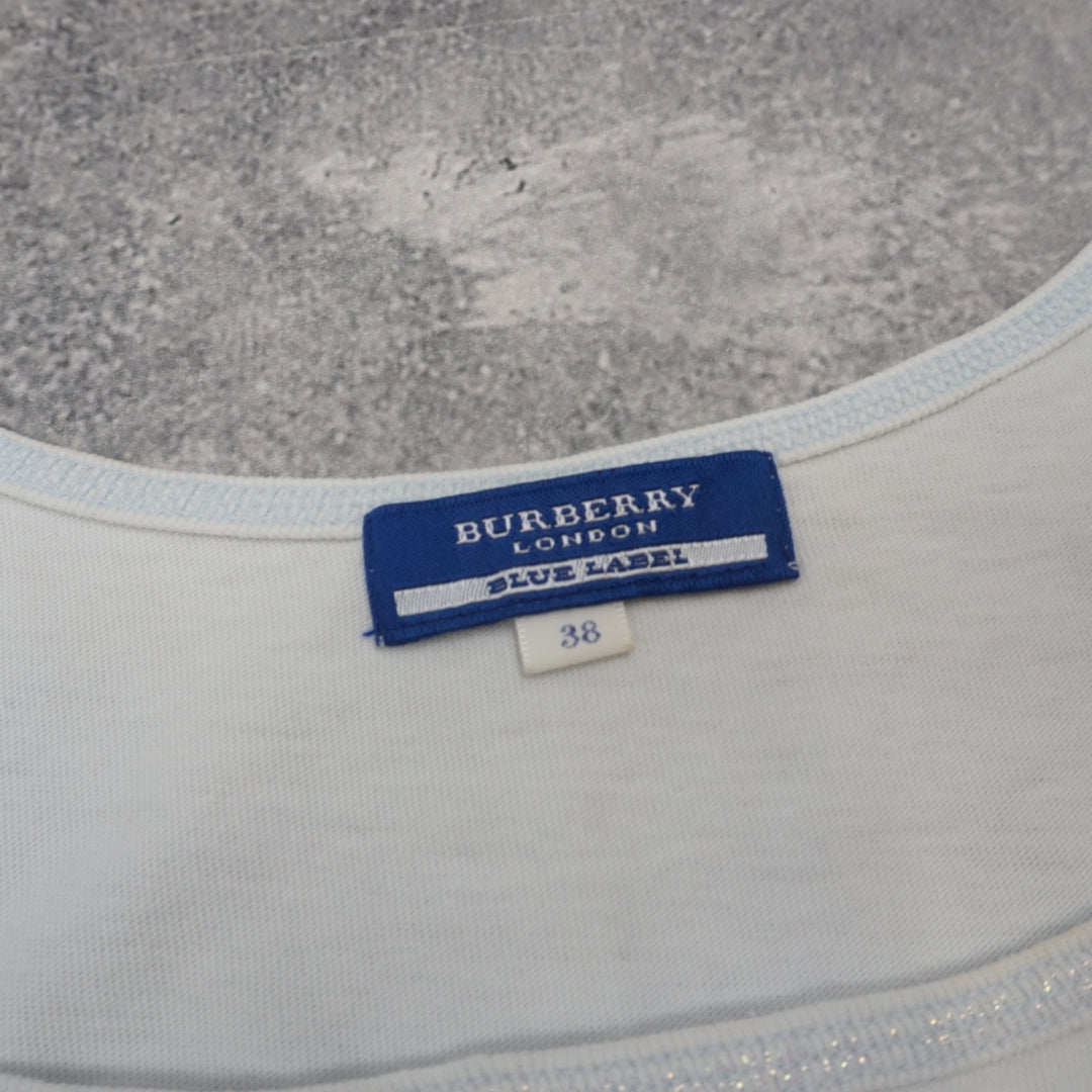 2000s Burberry Blue Label Crest Graphic Tank Top