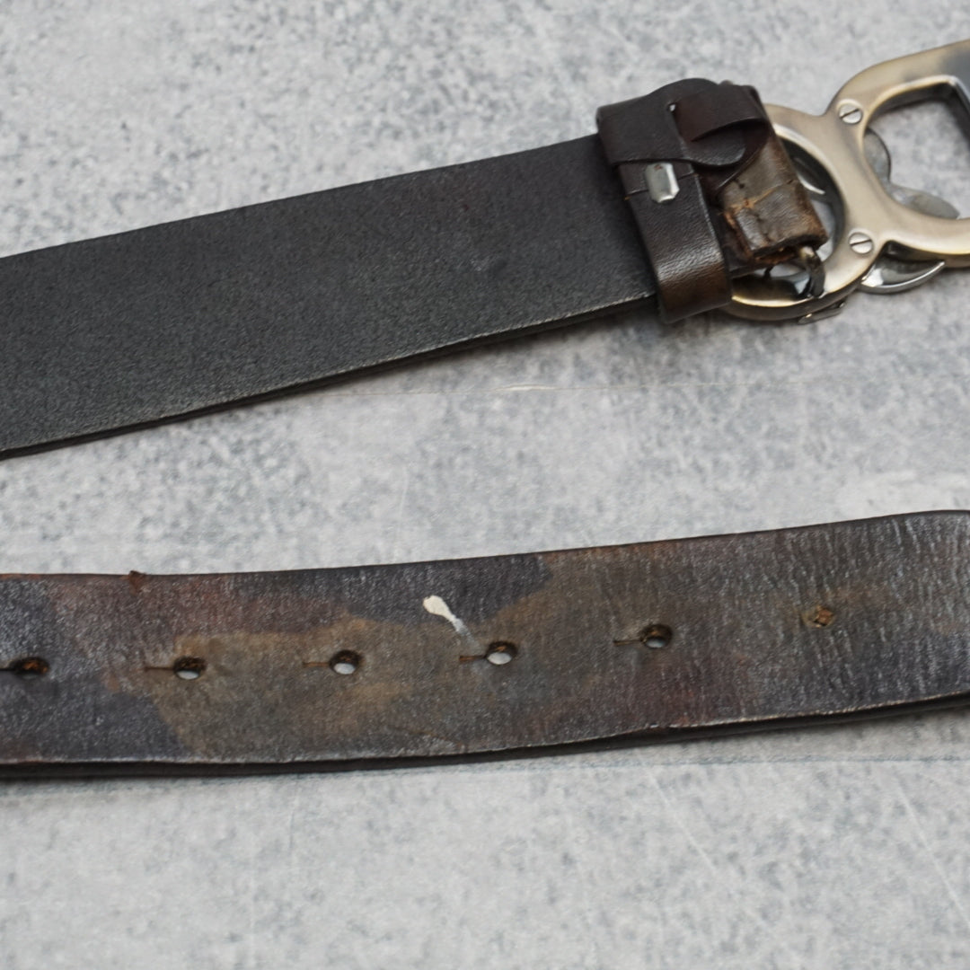 2000s Dolce & Gabbana Leather Logo Buckle Belt