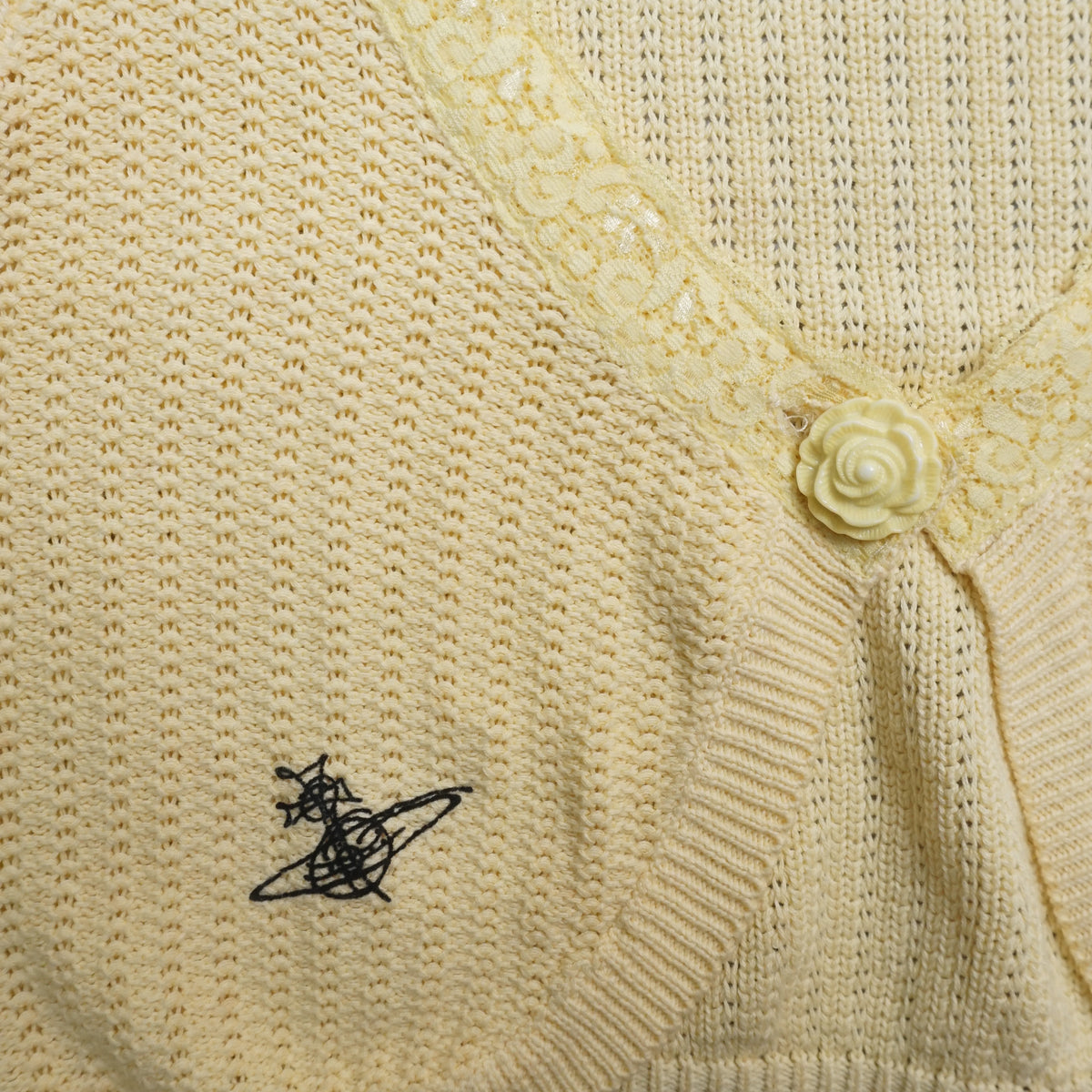 Vivienne Westwood Cropped Lace Trim Cardigan Shrug