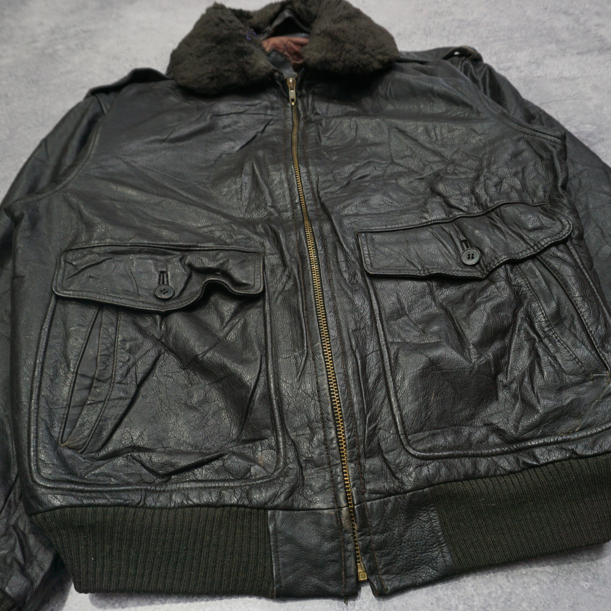 90s Lakeland Aviator Leather Jacket