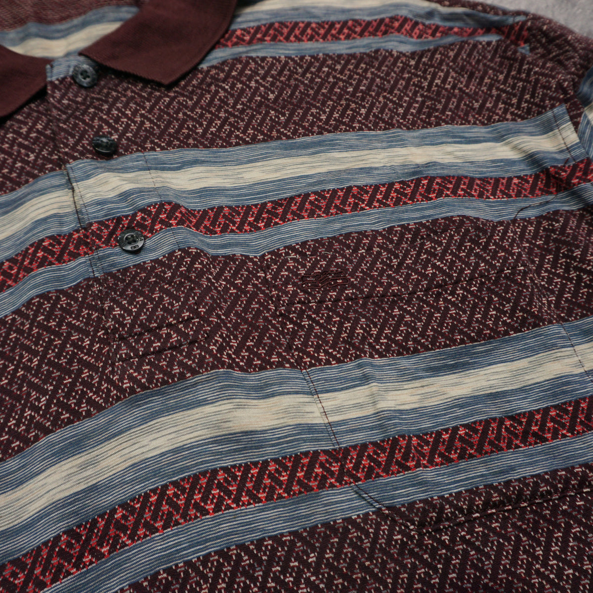 2000s Balenciaga Striped Pattern Polo