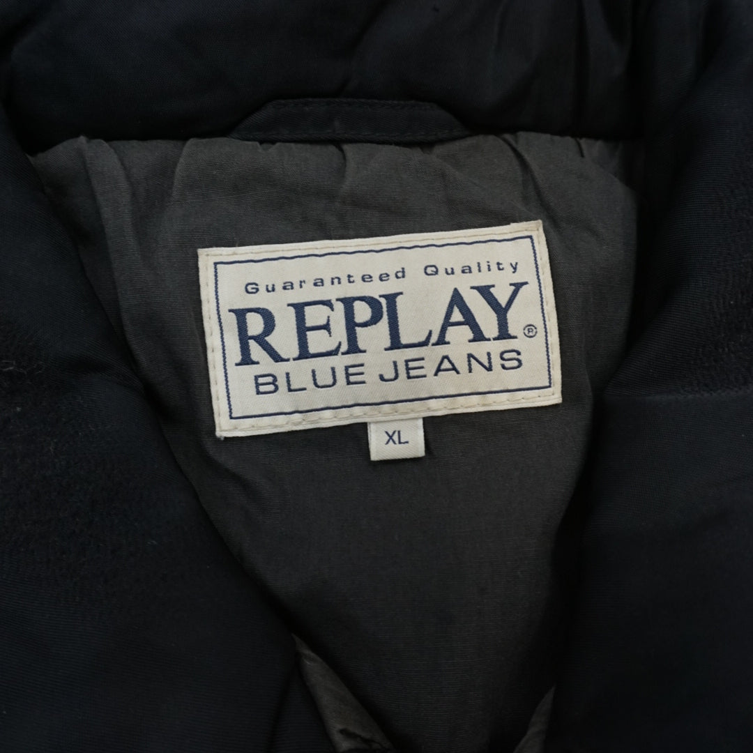 90s Replay Blue Jeans Padded Drawstring Jacket