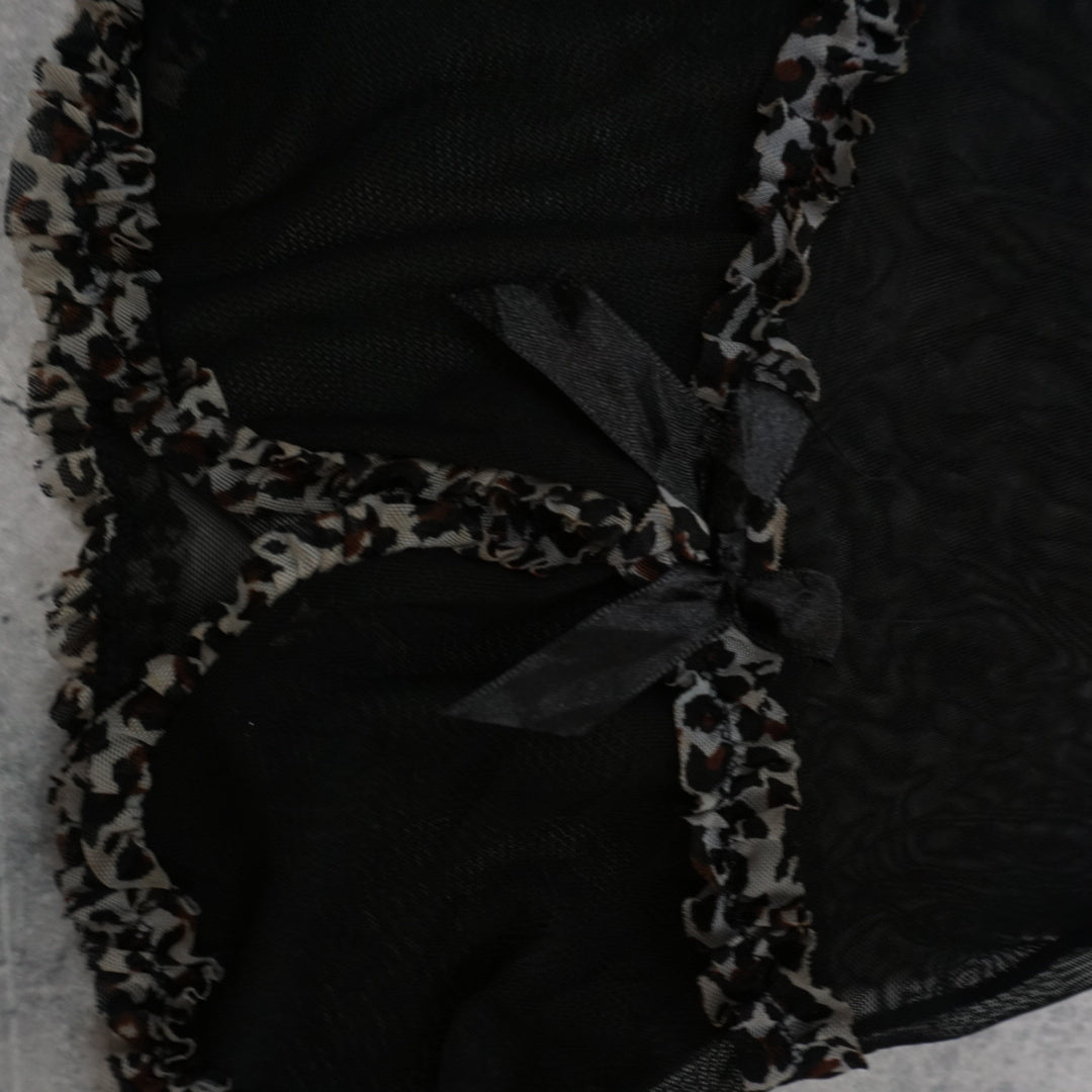 2000s Rampage Intimates Leopard Trim Dress Slip