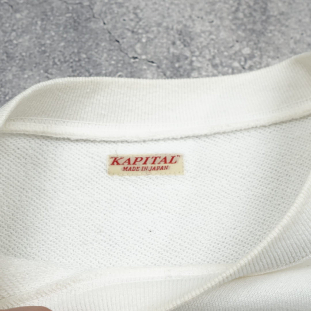 Kapital Smiley Elbow Patch Crewneck
