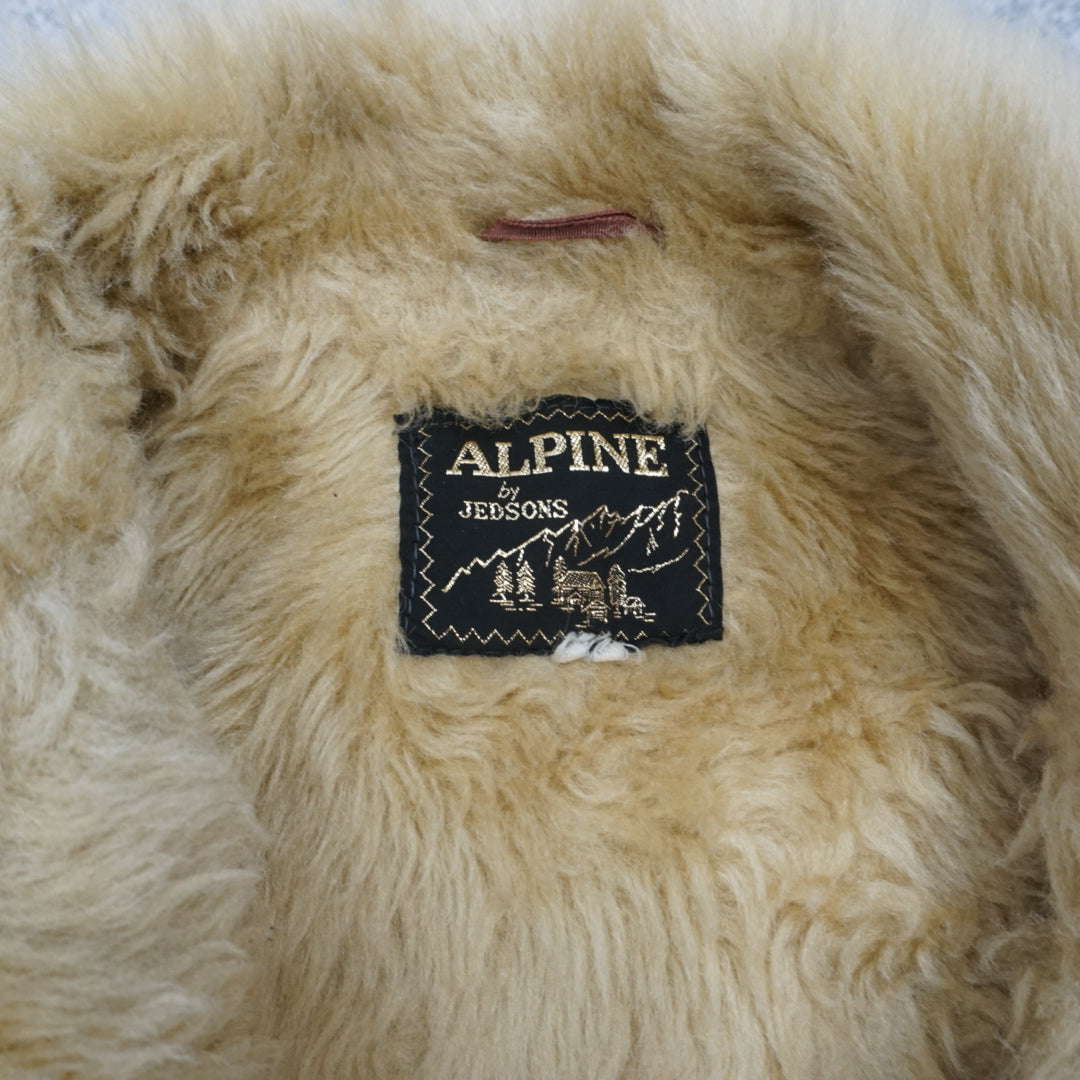 80s Alpine Plaid Fur Lined Coat