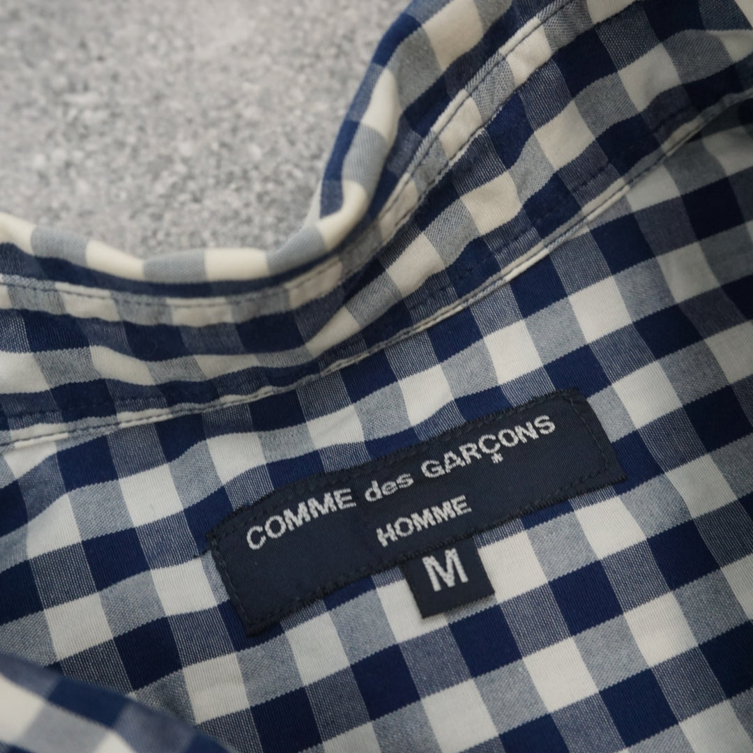 Comme Des Garcons Homme Gingham Wool Panel Button Up
