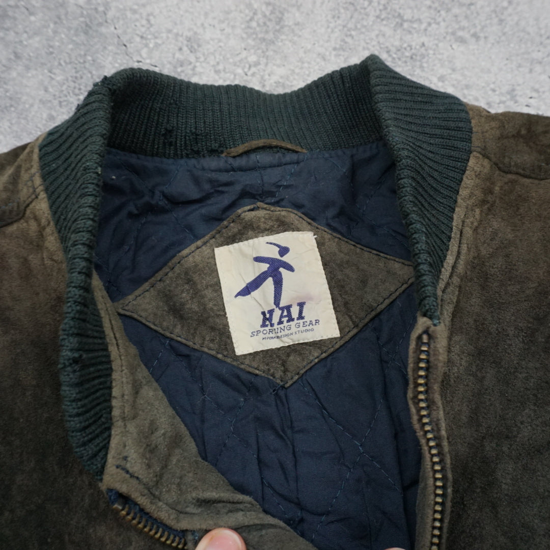 90s Hai Sporting Gear Suede Bomber Jacket