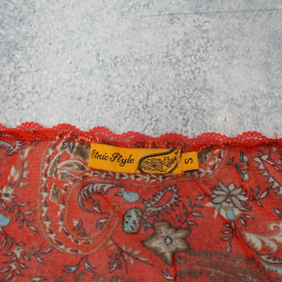 Ethnic Style Paisley Patterned Top