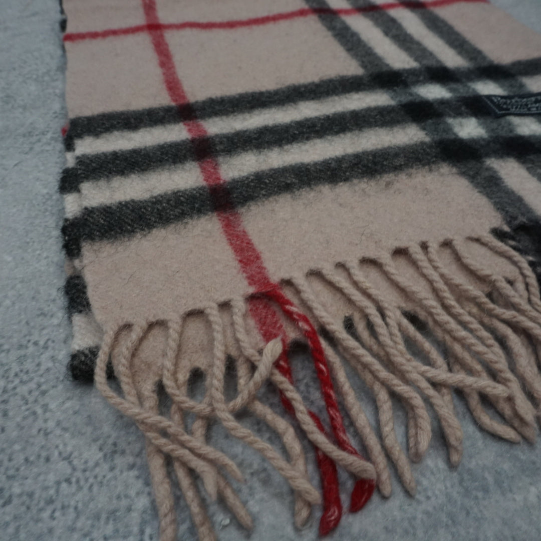 90s Burberrys Nova Check Lambswool Scarf