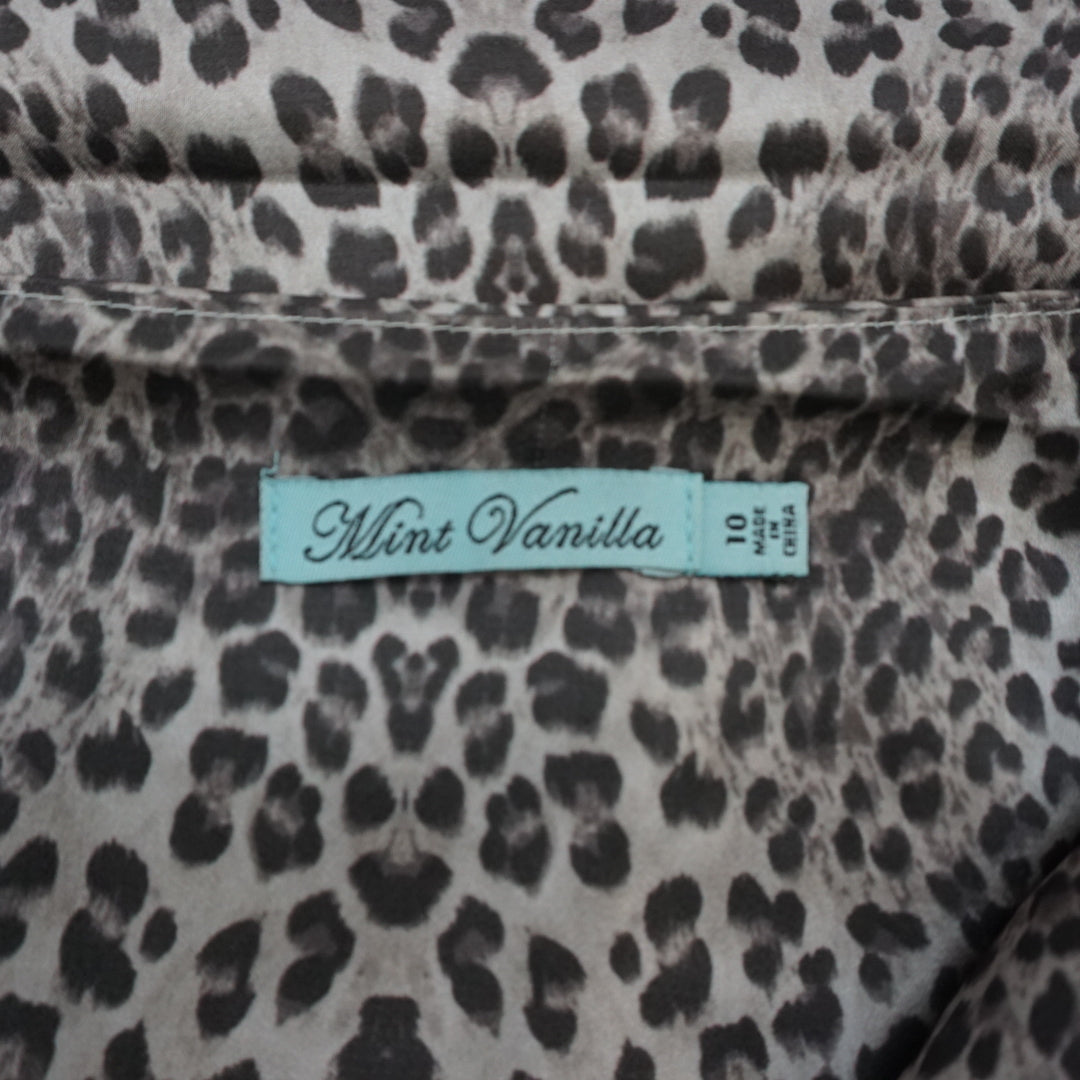 Mint Vanilla Leopard Print Top