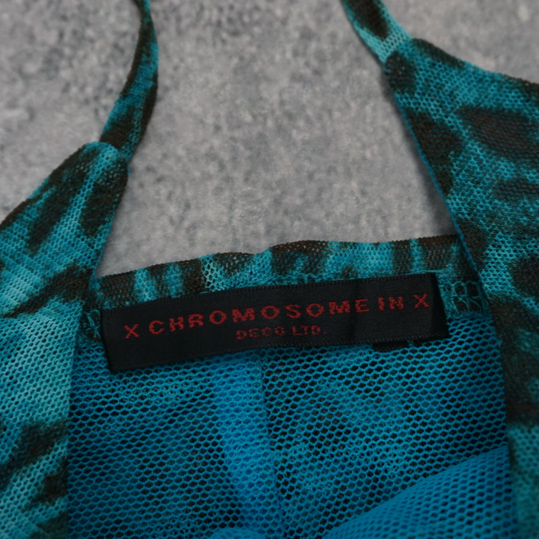 2000s X Chromosome In X Leopard Print Ruched Cami Top