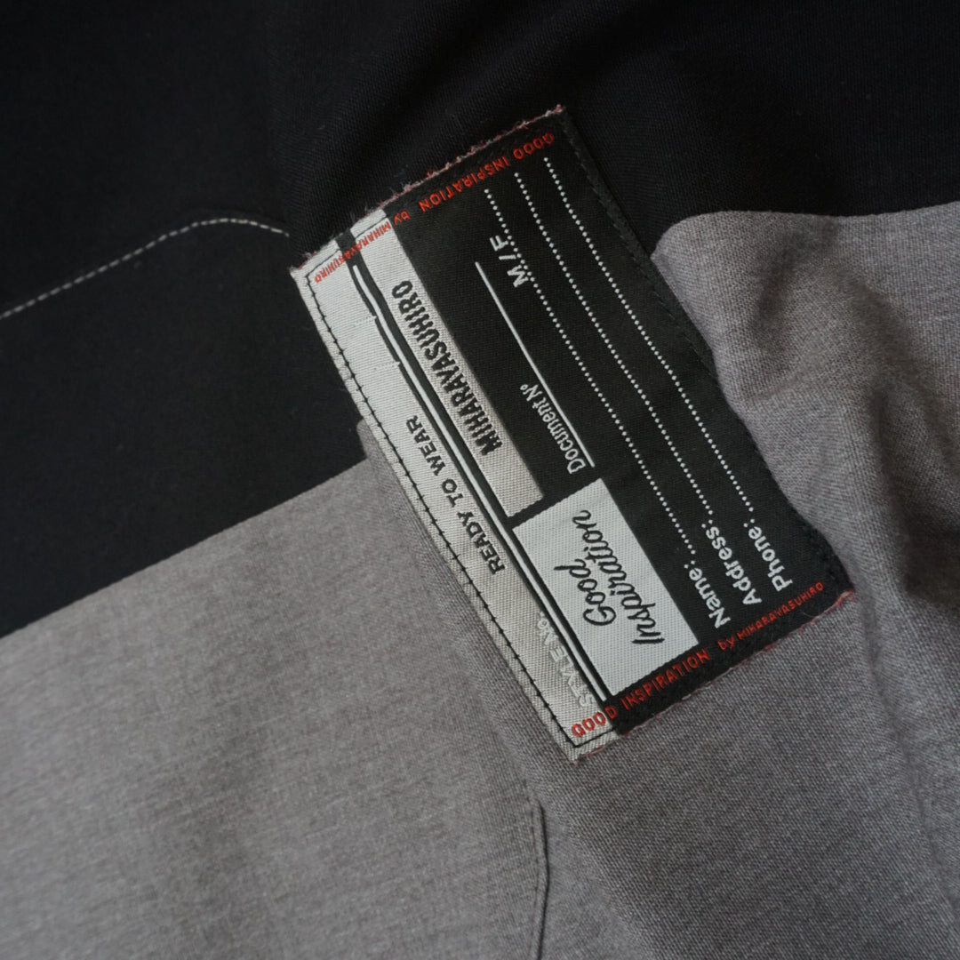 2000s Miharayasuhiro Two-Tone Colourblock Open Collar Button Up