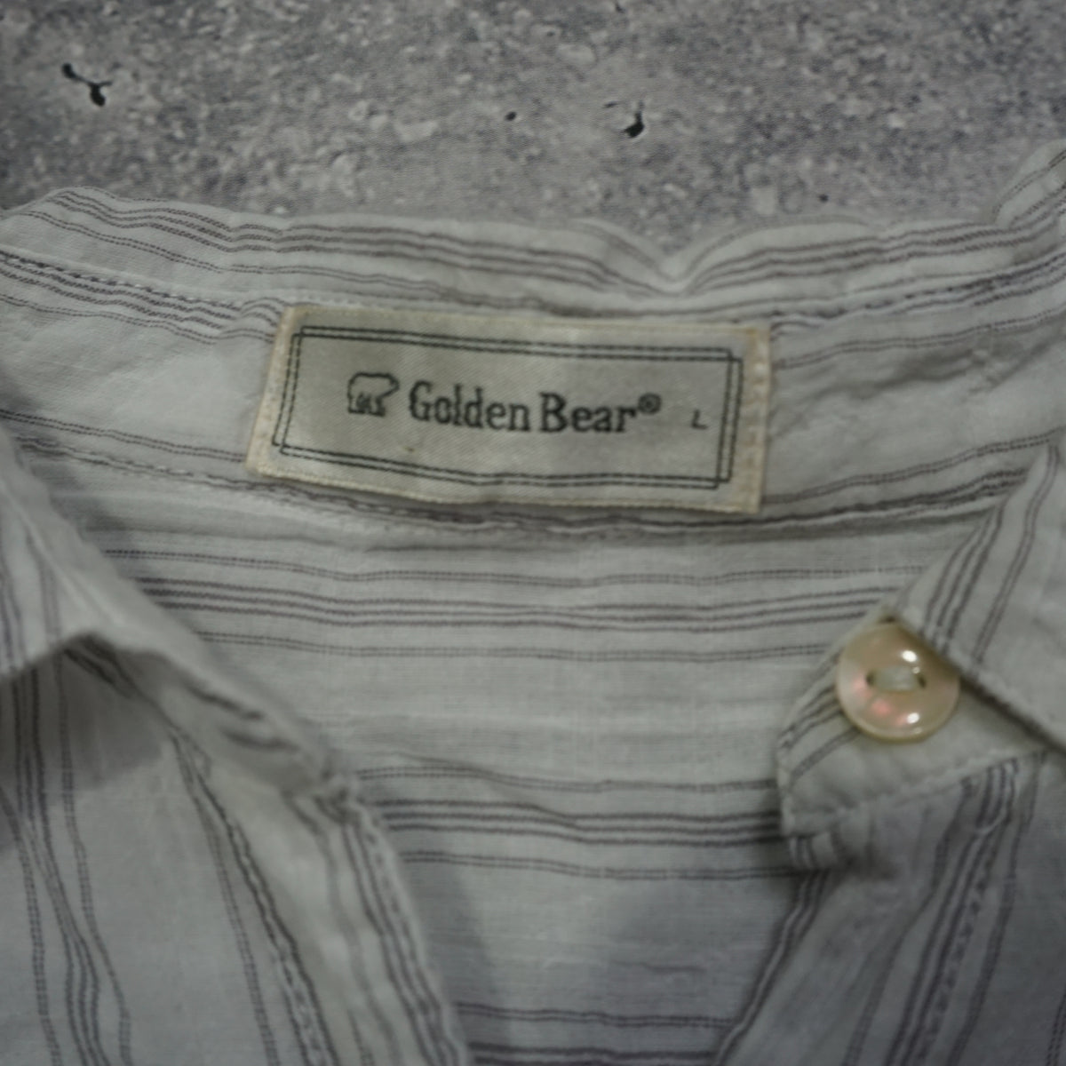 2000s Golden Bear Striped Button Up