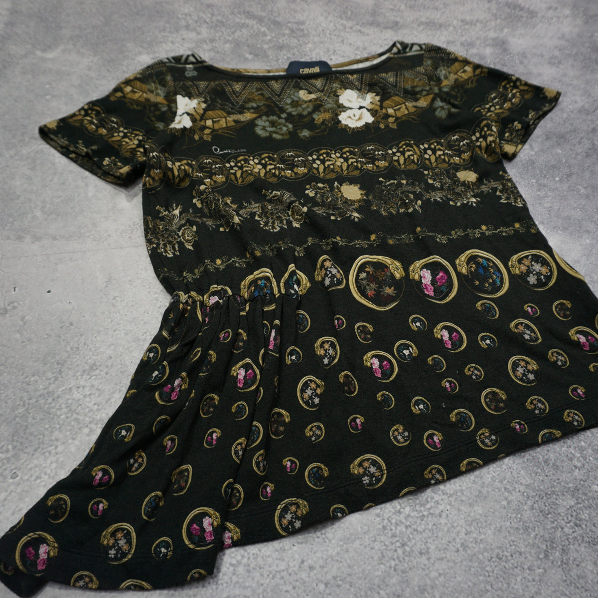 2000s Cavalli Class Patterned Assymetrical Top