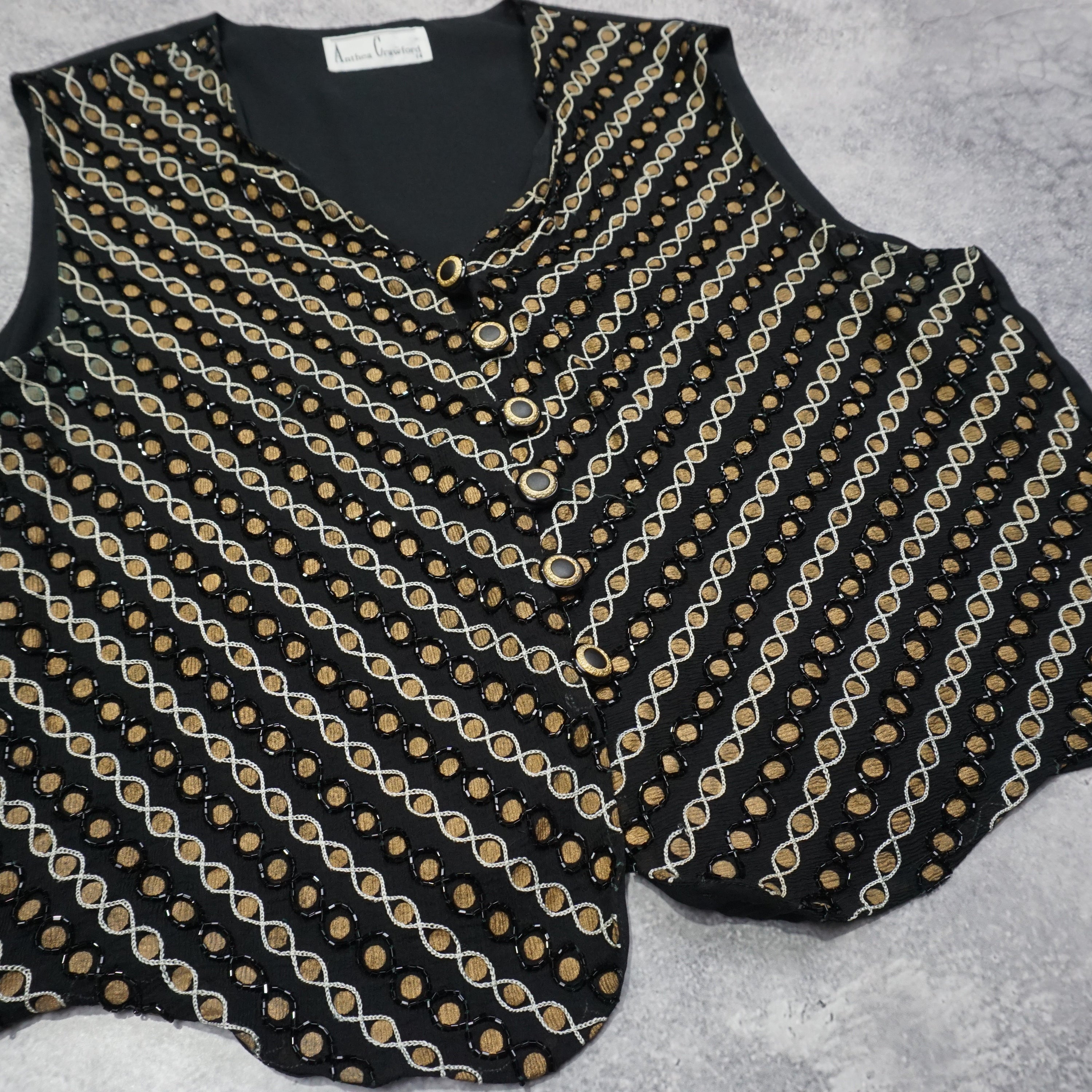 2000s Anthea Crawford Embellished Vest