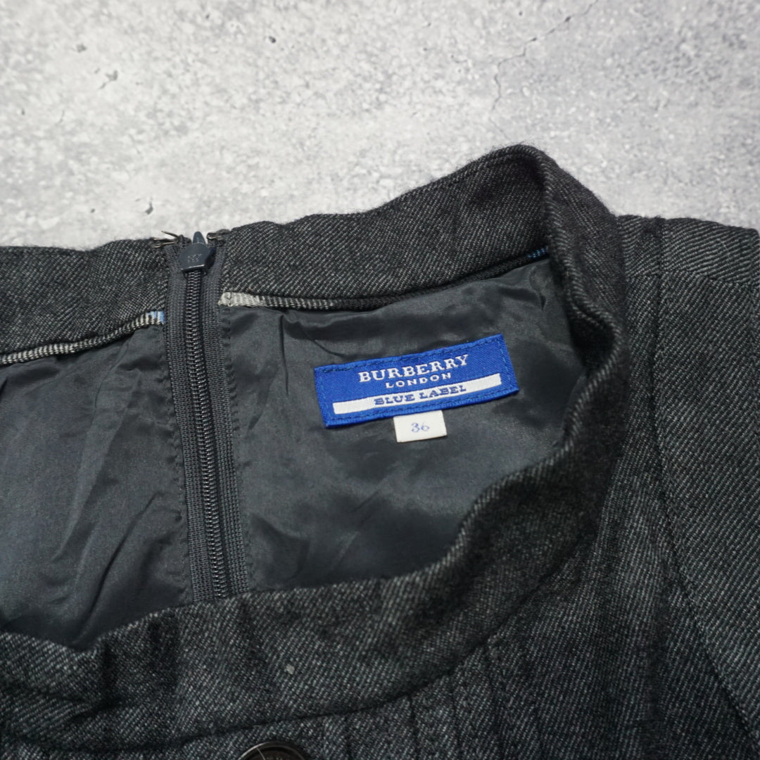 2000s Burberry Wool Pleated Dress