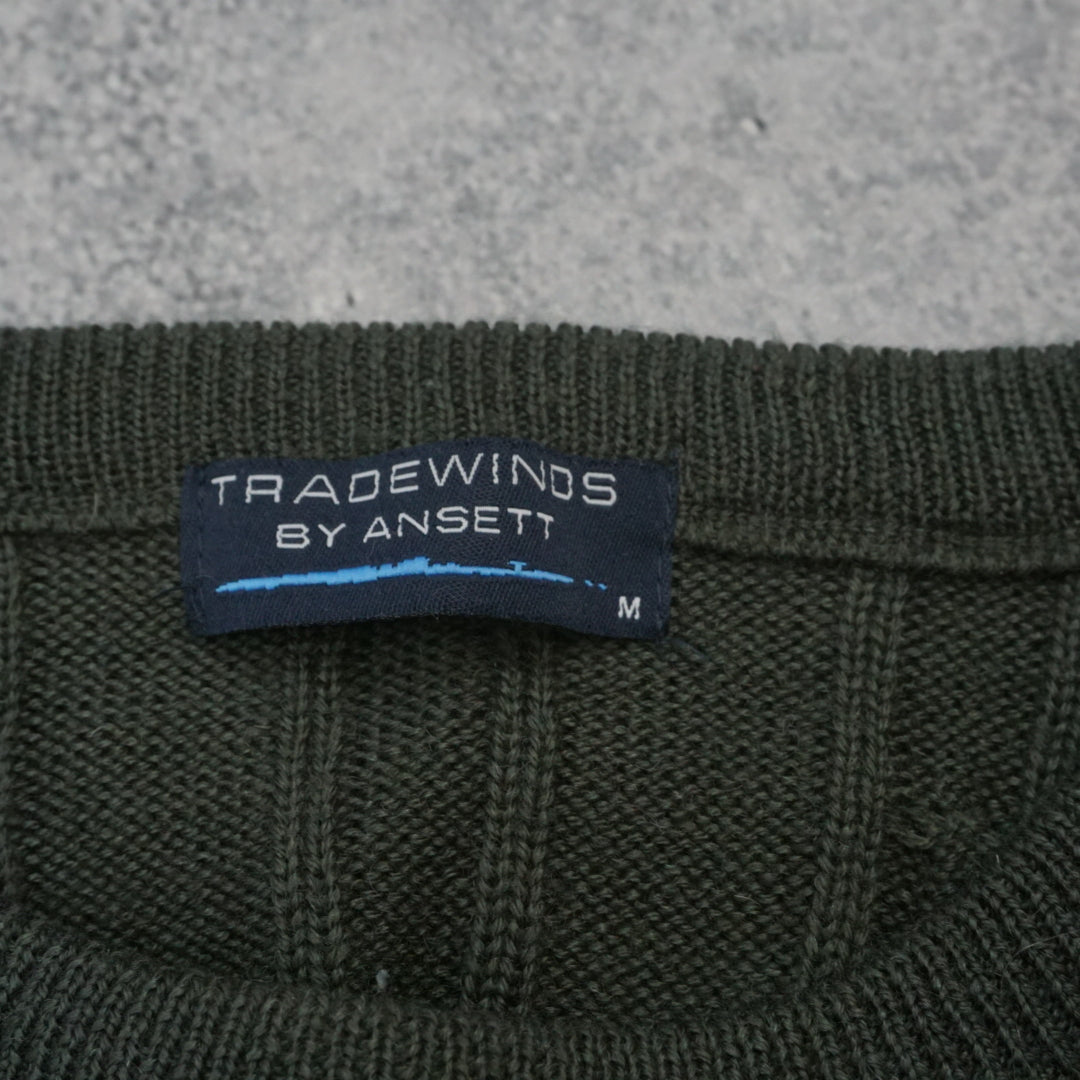 2000s Tradewinds Cable Crewneck Knit Sweater
