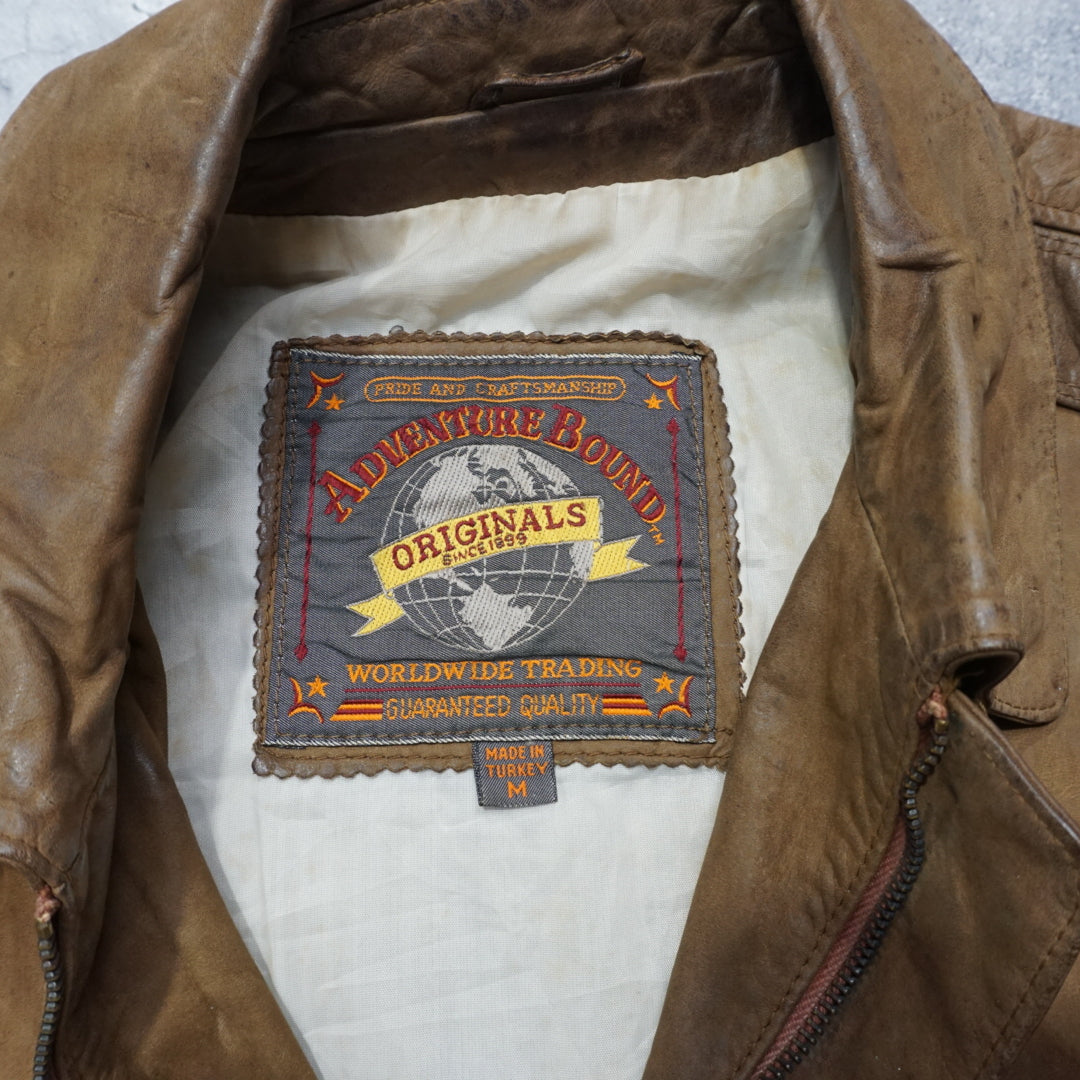 90s Adventure Bound Aviator Leather Jacket