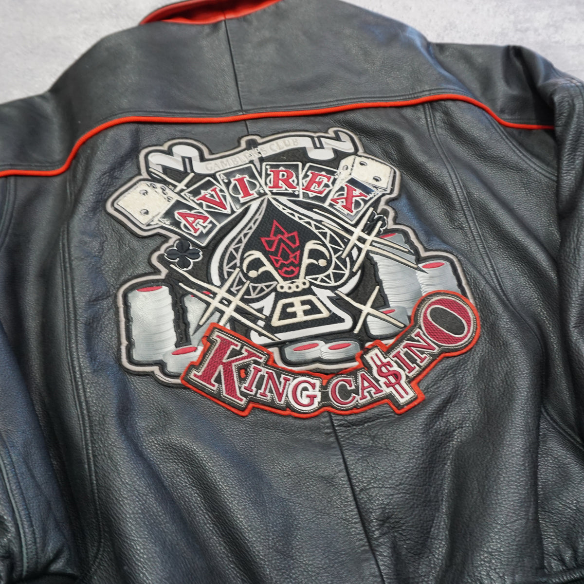 2000s Avirex Genuine Leather Embroidered Jacket