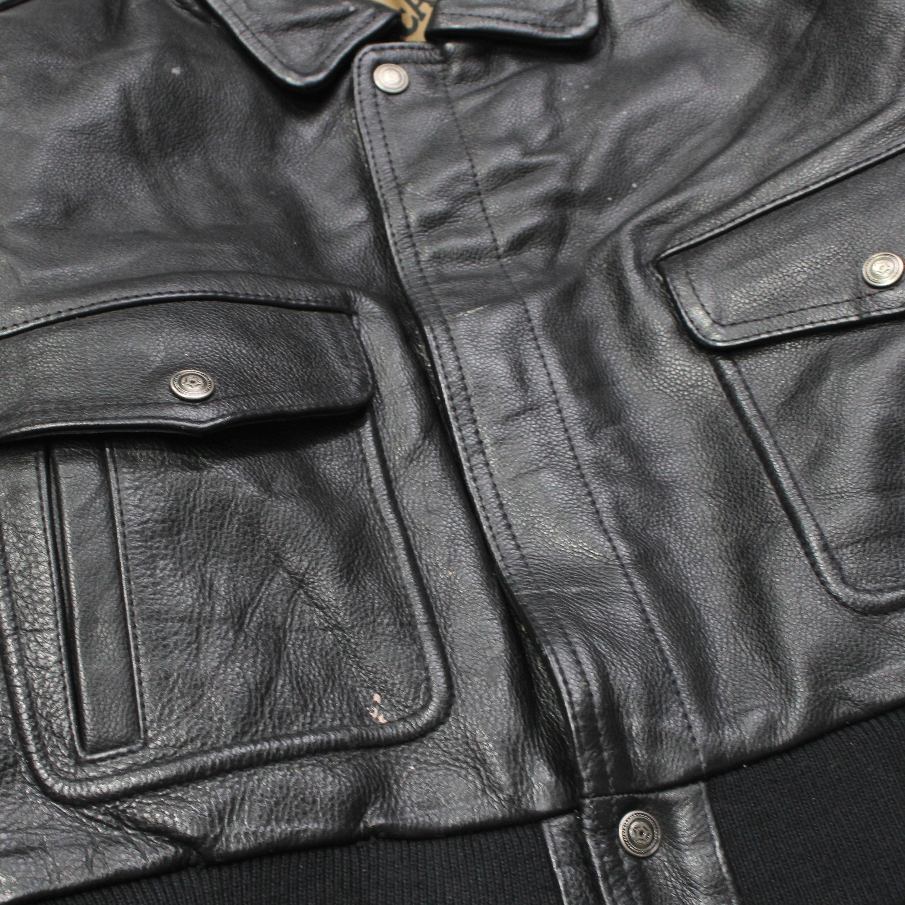 90s Aviator Leather Jacket