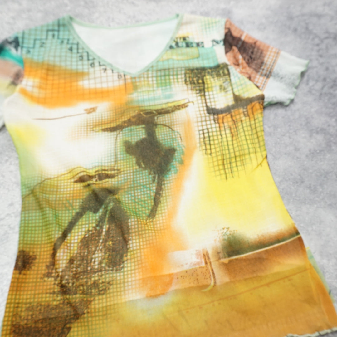 2000s Graphic Print Top