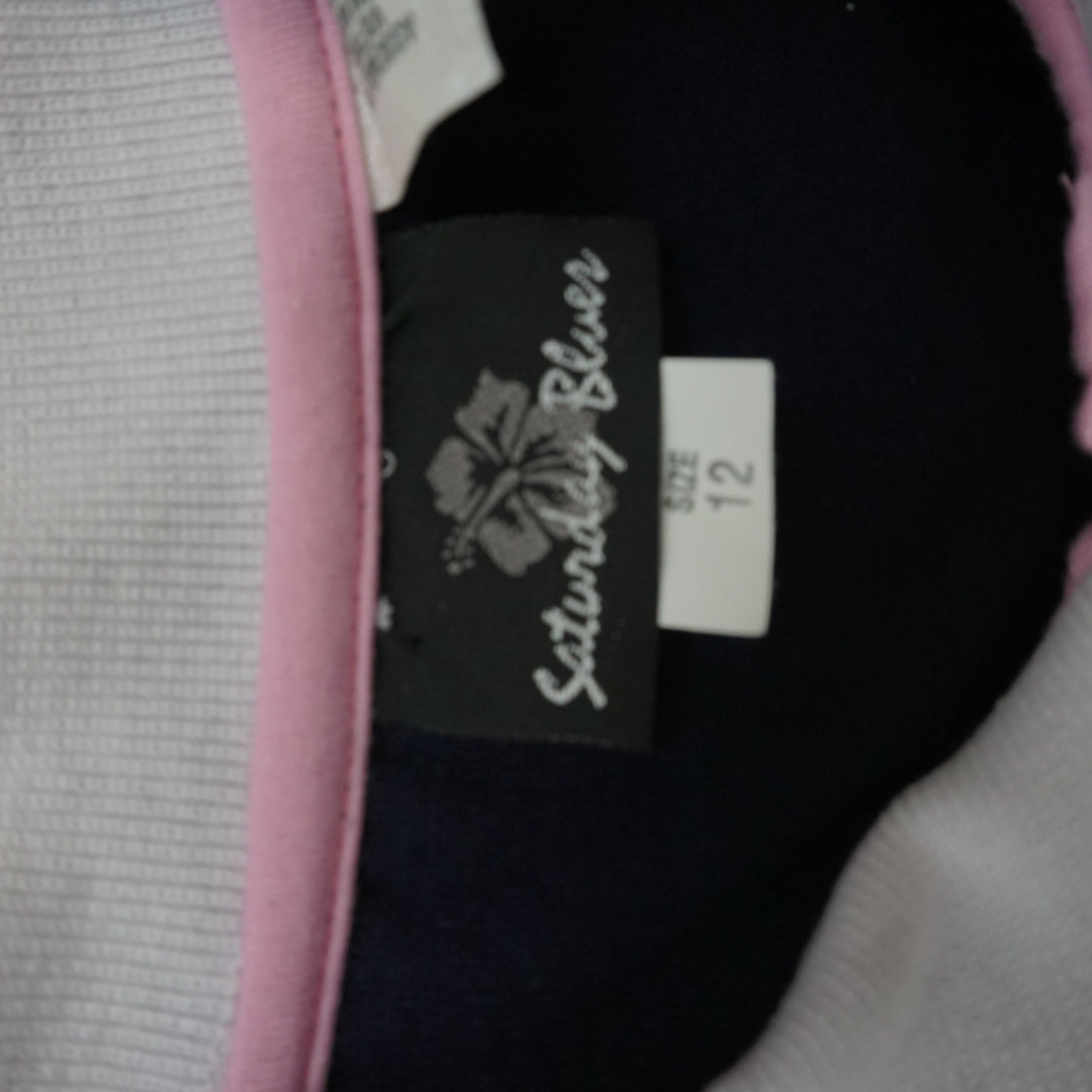 2000s Saturday Blues Contrast Trim Polo