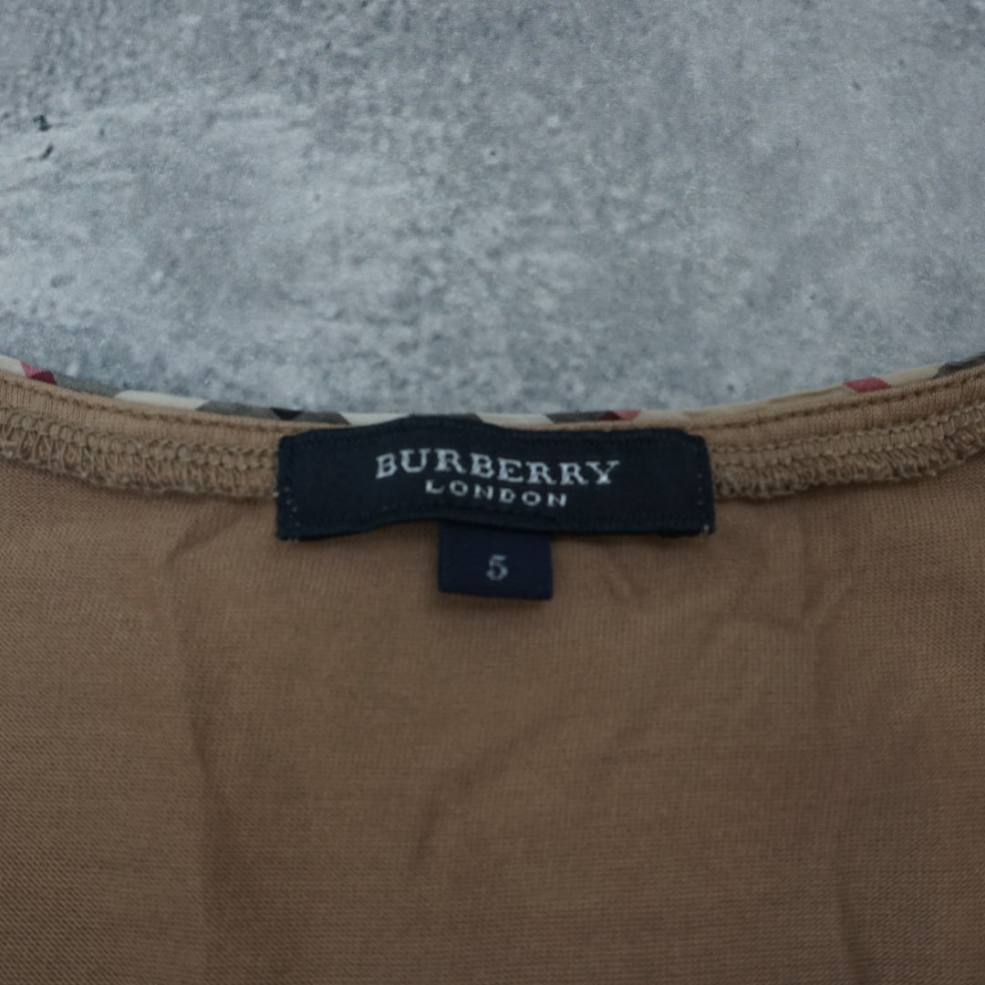 2000s Burberry London Keyhole Nova Check Trim Top