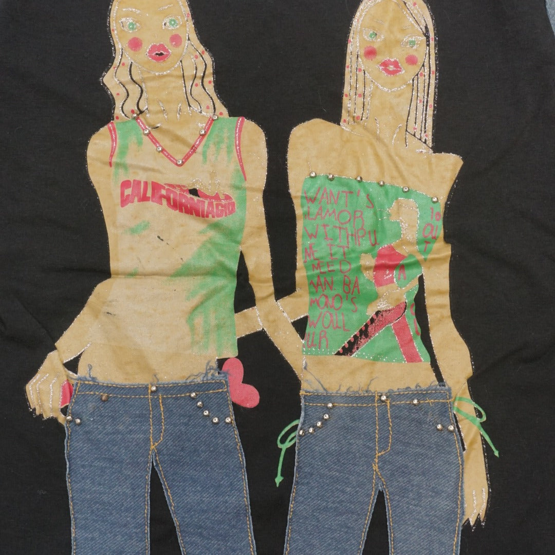 2000s Californiagirl Graphic Applique Crop T-Shirt