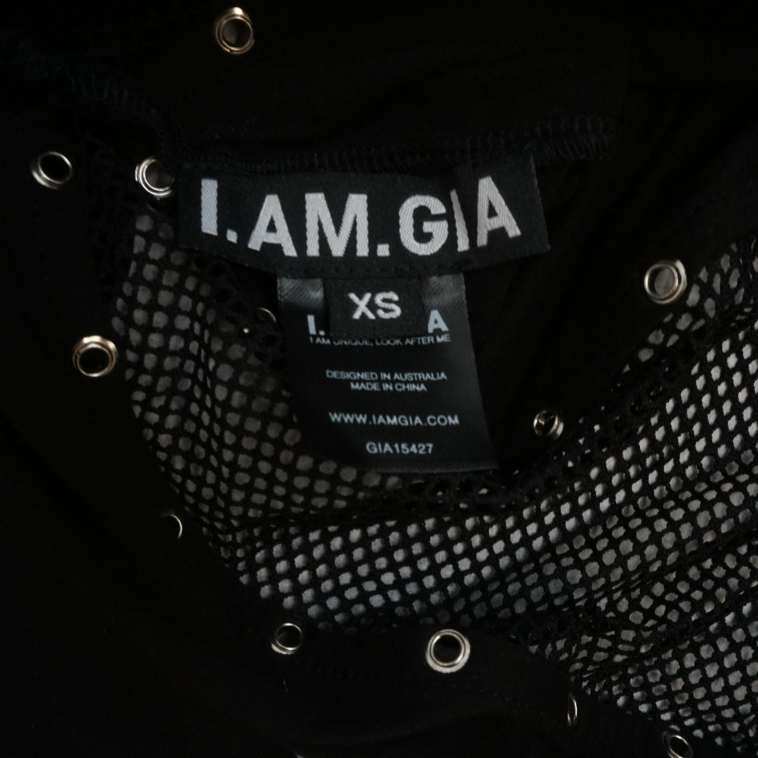 I.AM.GIA Mesh Eyelet Thumbhole Top