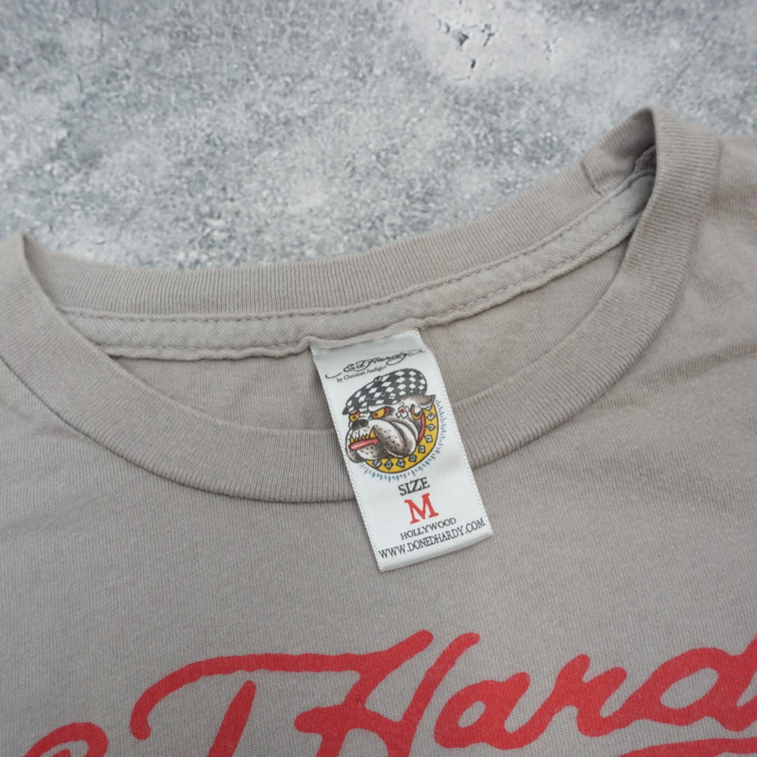 2000s Ed Hardy Skull Rose Graphic T-Shirt