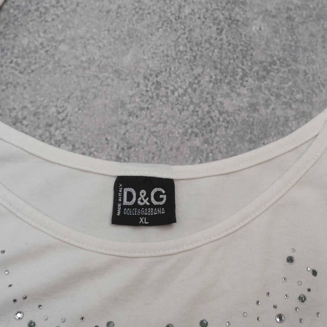 2000s Dolce & Gabbana Rhinestone Embellished Cami Top