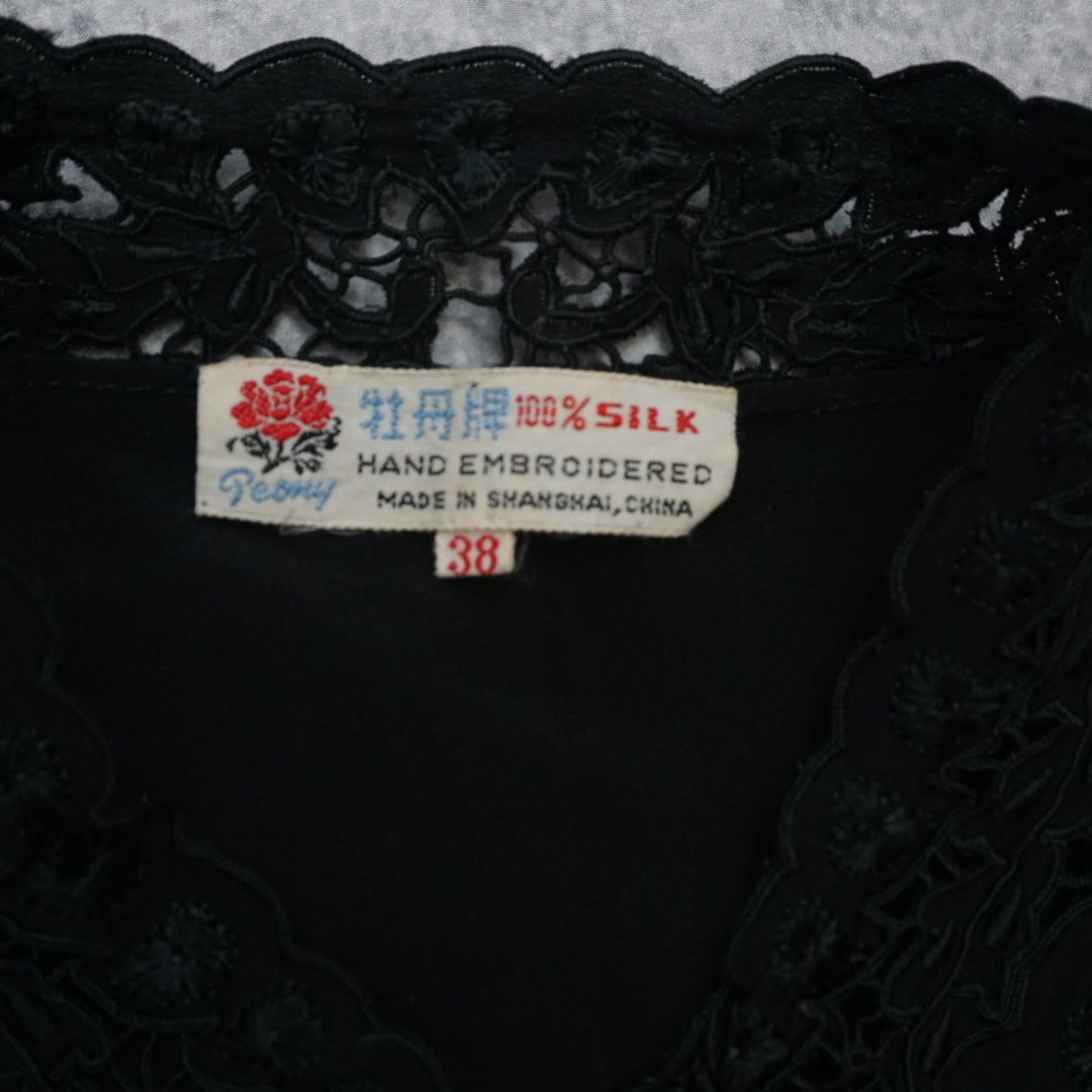90s Peony Silk Blouse