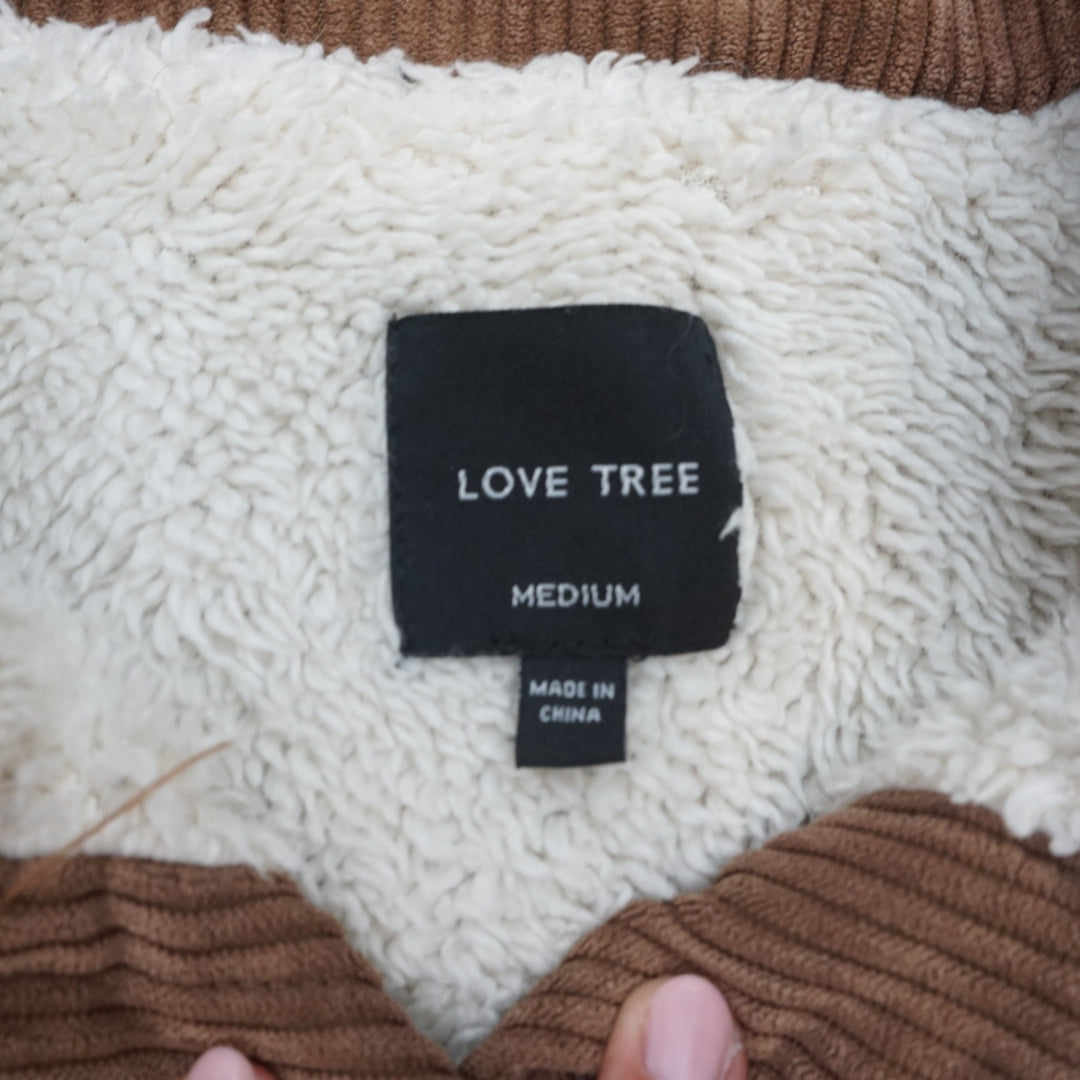 Love Tree Corduroy Sherpa Lined Shirt