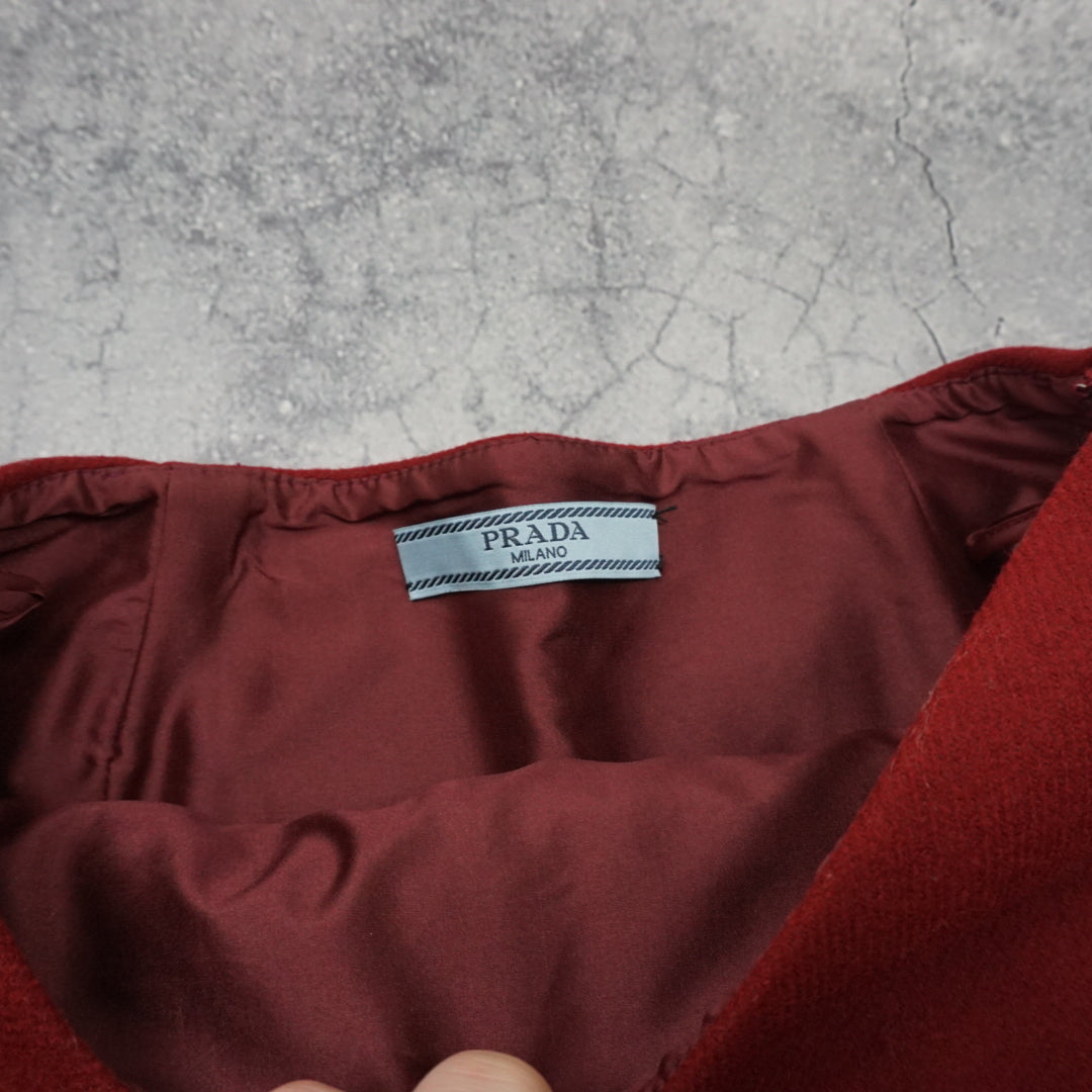 2000s Prada Wool Tiered Mini Skirt