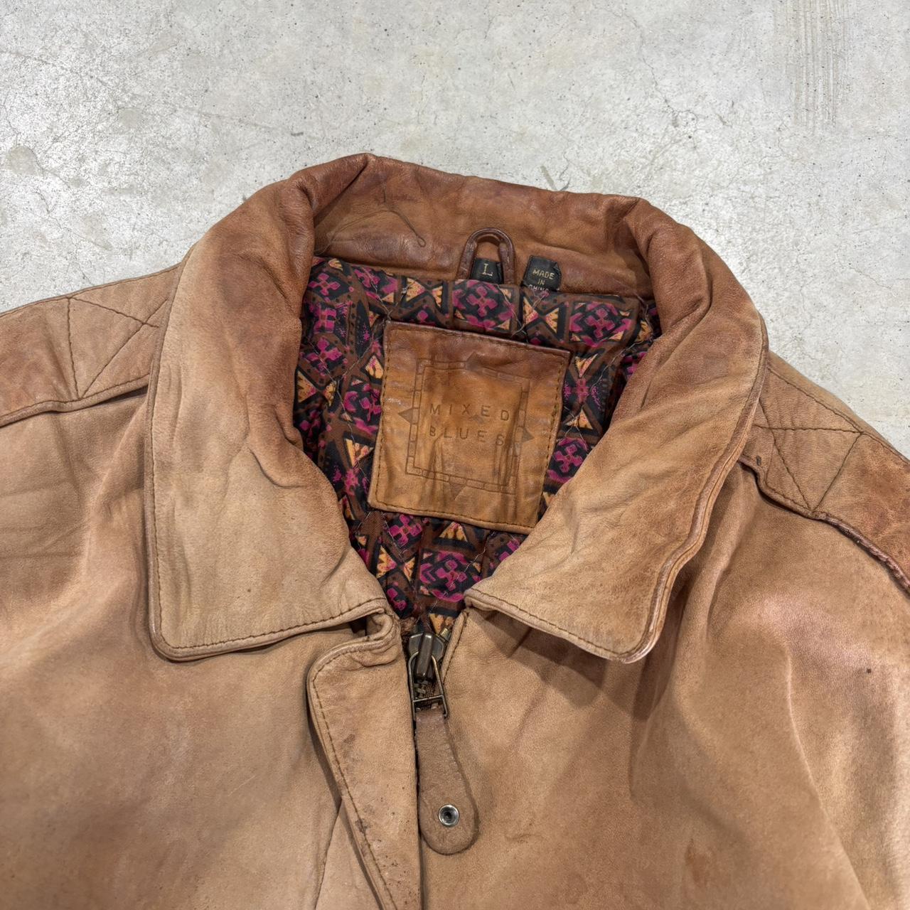 90s Mixed Blues Leather Jacket