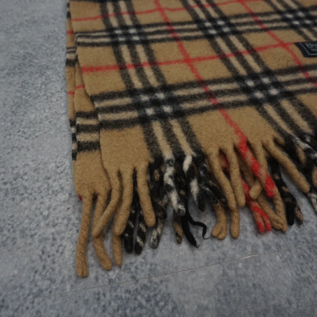 90s Burberrys Nova Check Lambswool Scarf