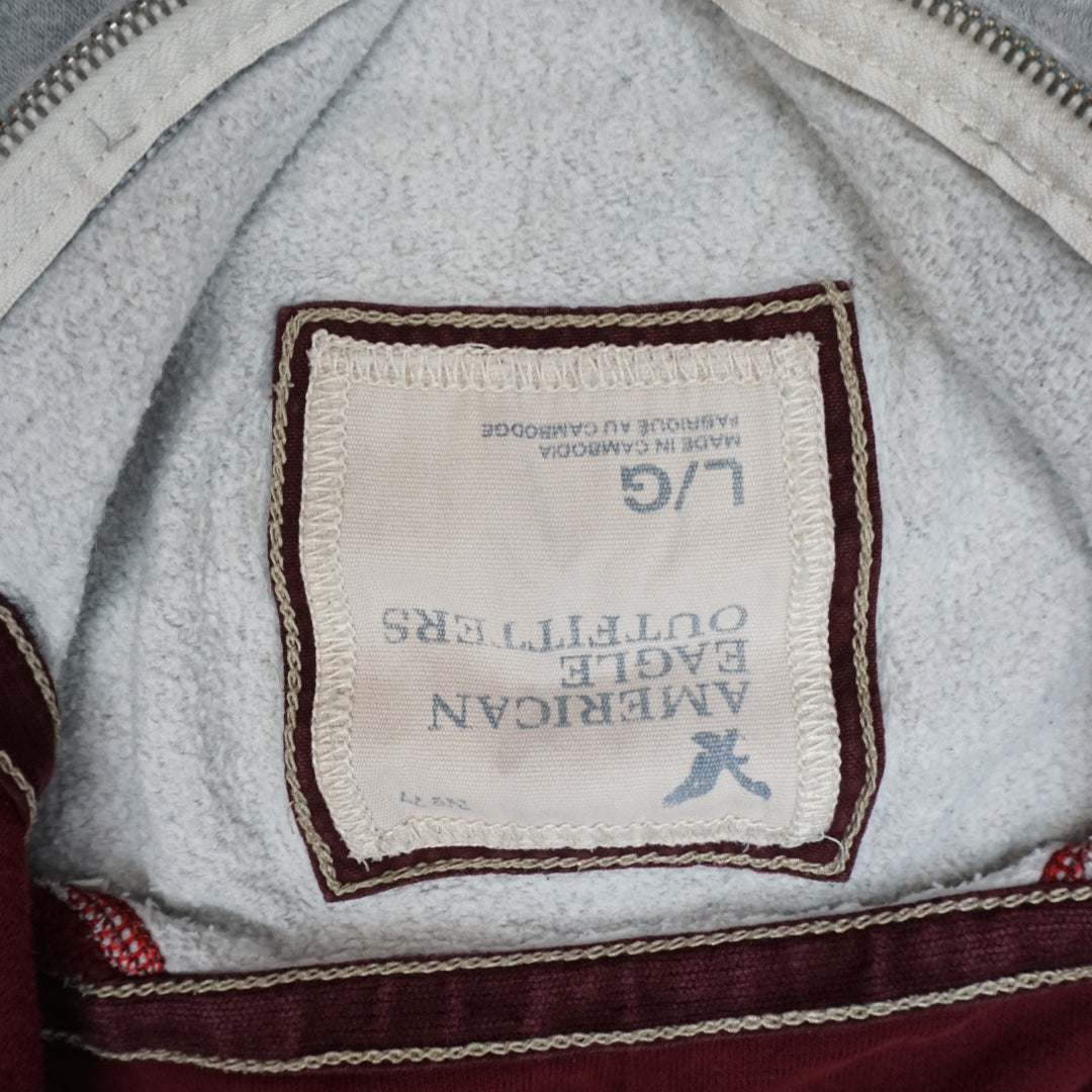 American Eagle Outfitters Zip Up Raglan Graphic Hoodie